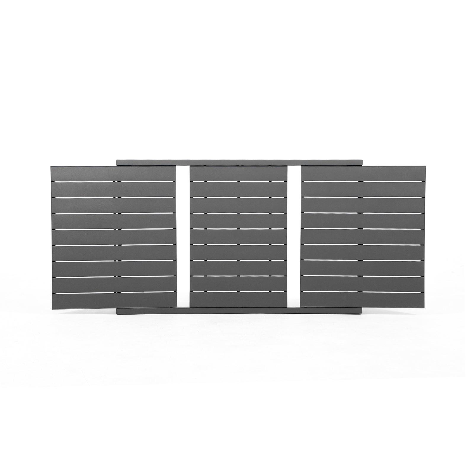 Salina gray Aluminum Outdoor Dining tabletop detail - Jardina Furniture #color_Grey