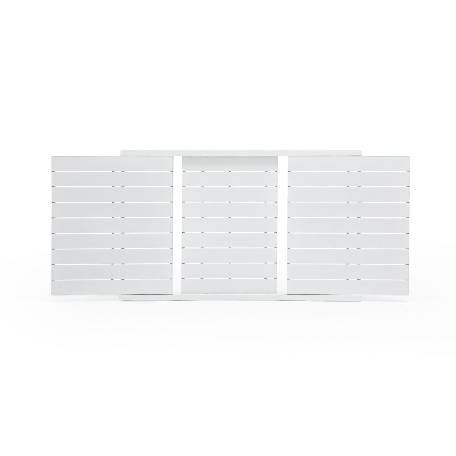 Salina white Aluminum Outdoor Dining tabletop detail - Jardina Furniture #color_White#color_White