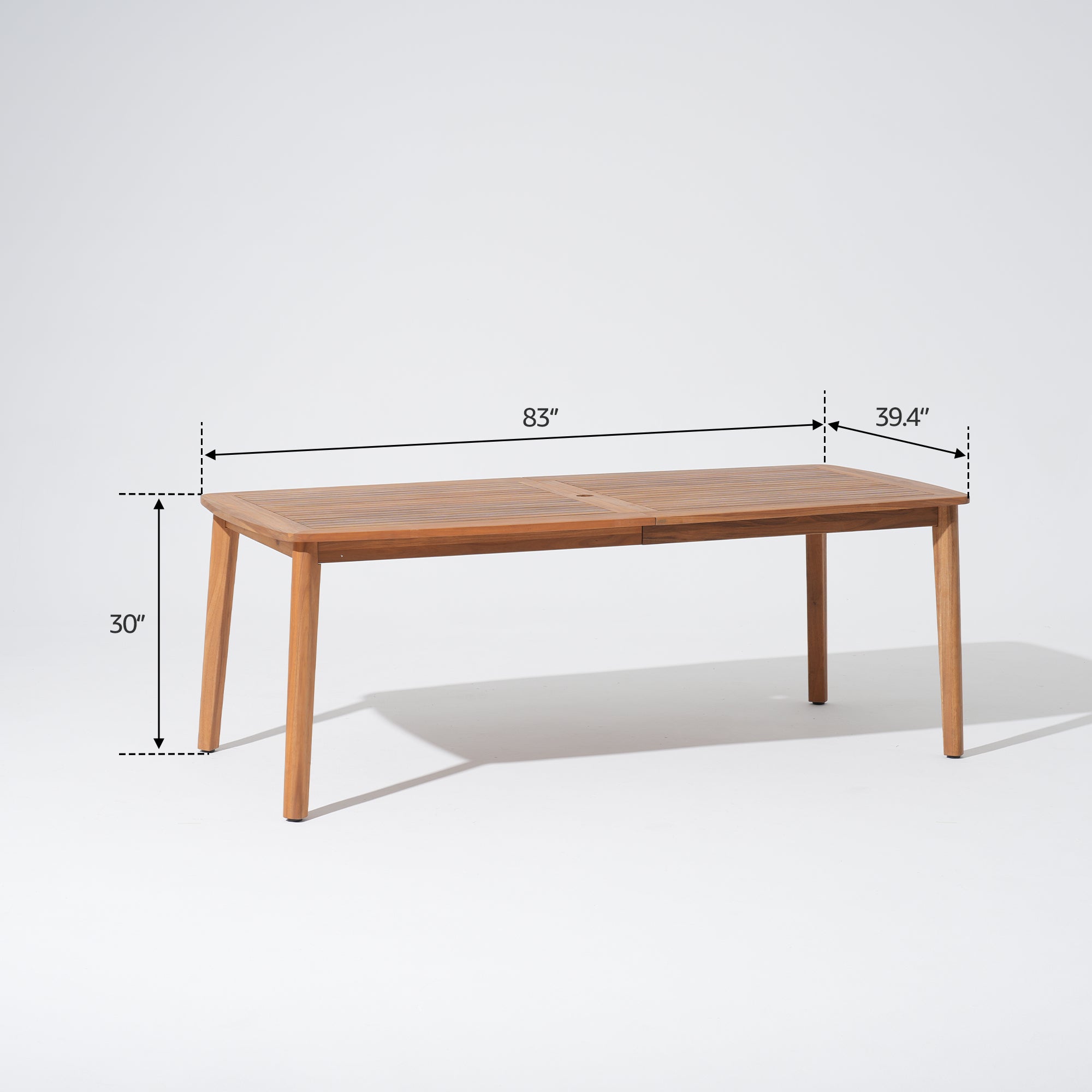 acacia Wooden dining table dimensions 83'' #Size_83''
