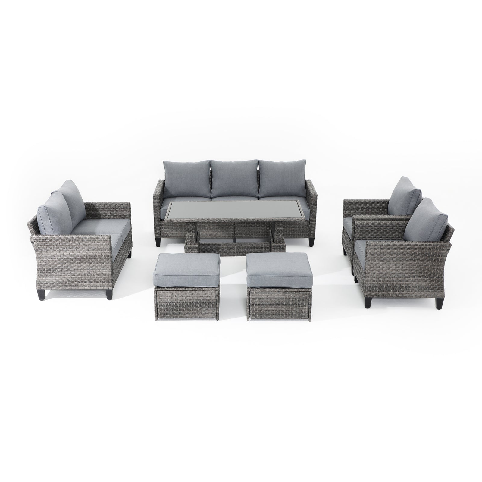 #Piece_7-pc#Color_Grey#Style_with Ottomans & Table