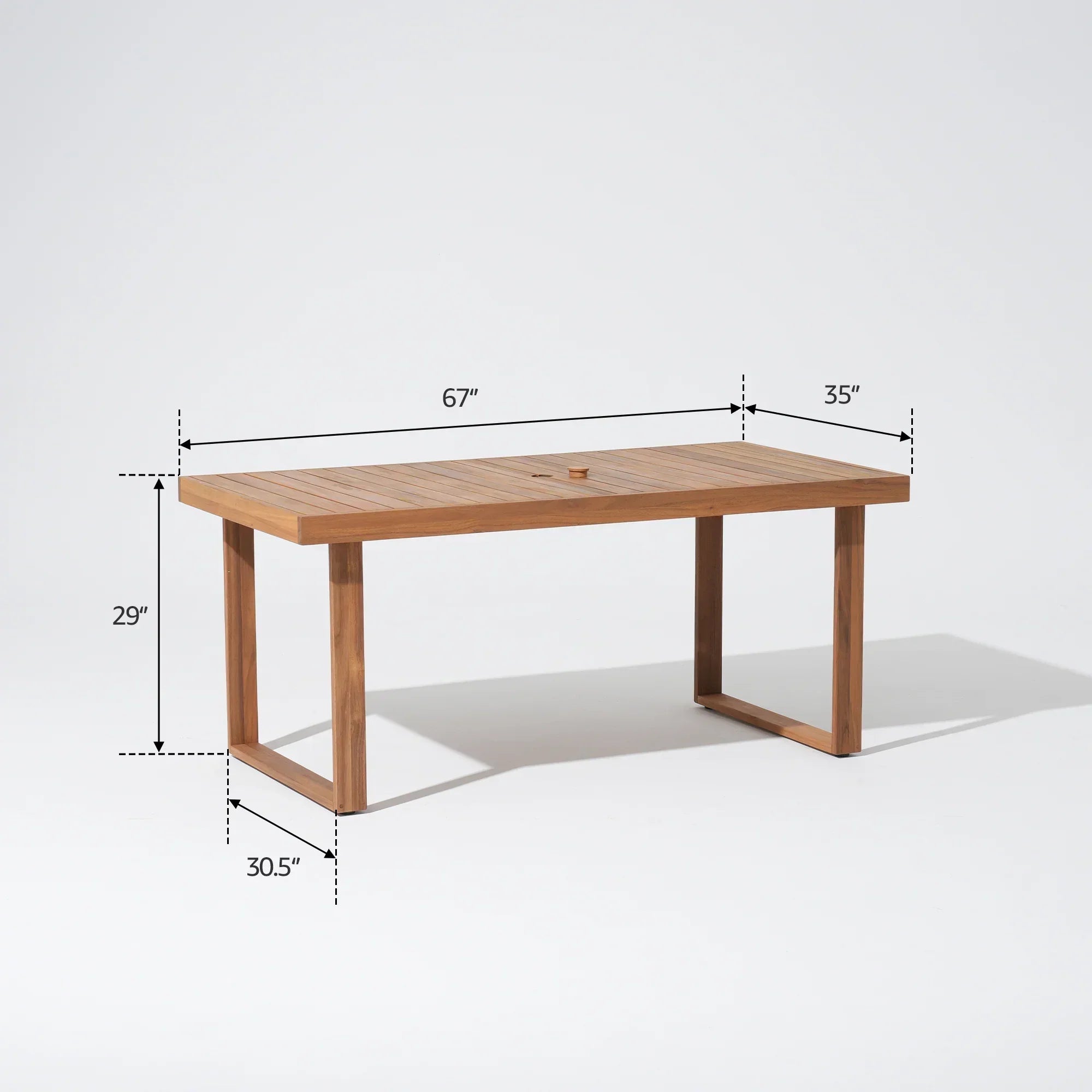 acacia Wooden table dimension 67''