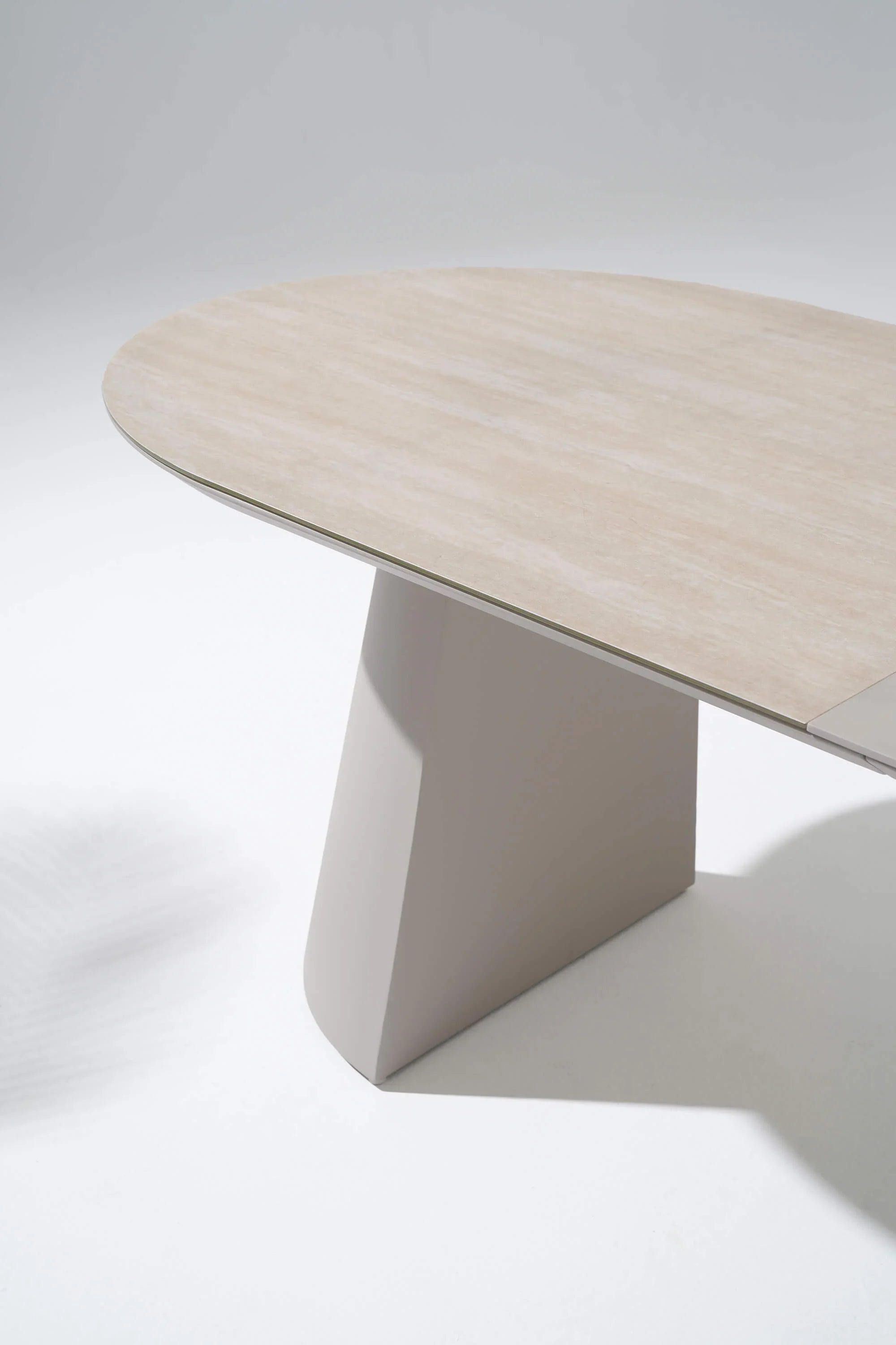 Wooden table with a modern design