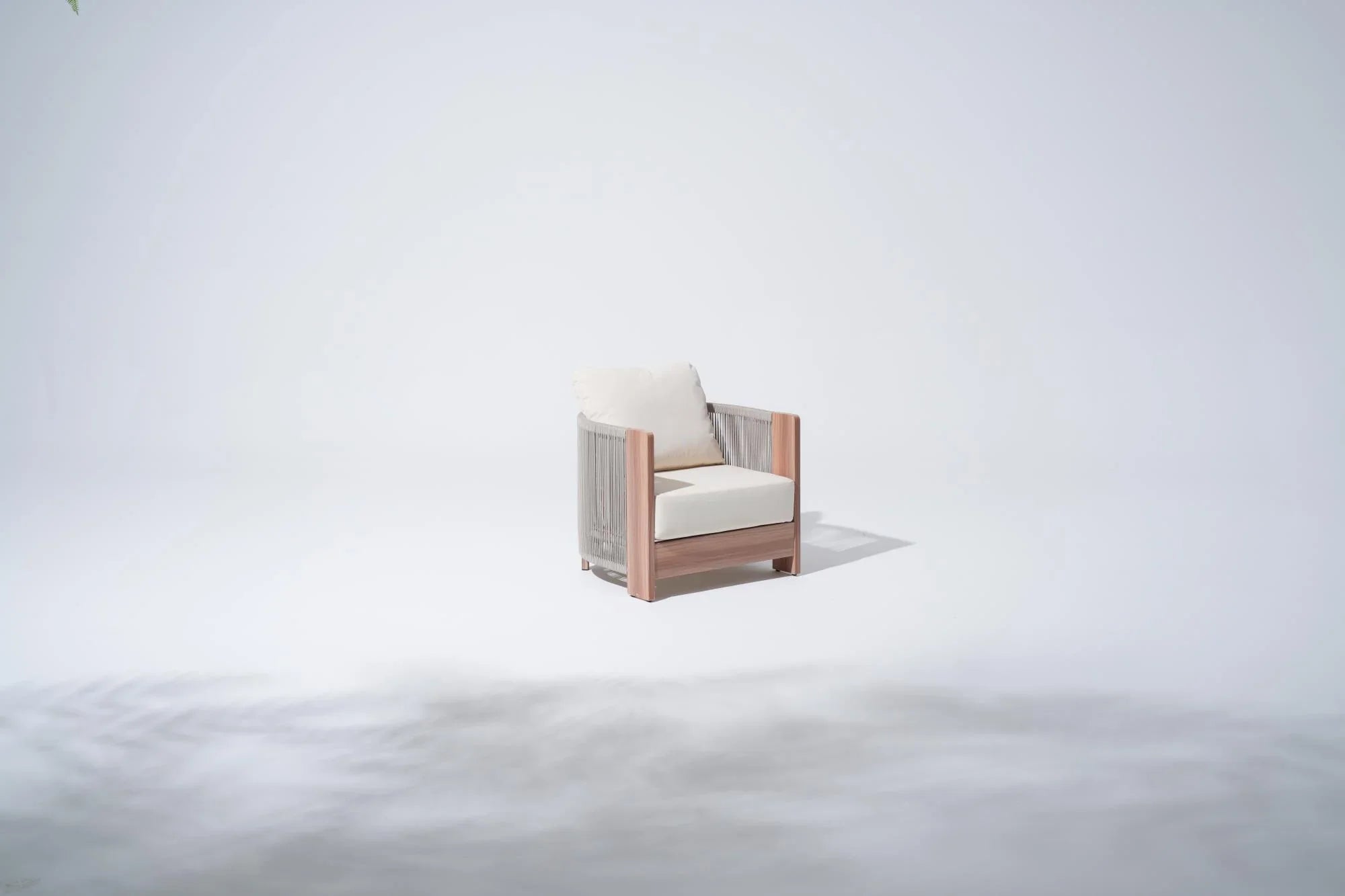 Outdoor Club Chair, Rope Woven Design, Aluminum Frame, Thick Cushion - Jardina Premium Modern Outdoor Lounge Furniture