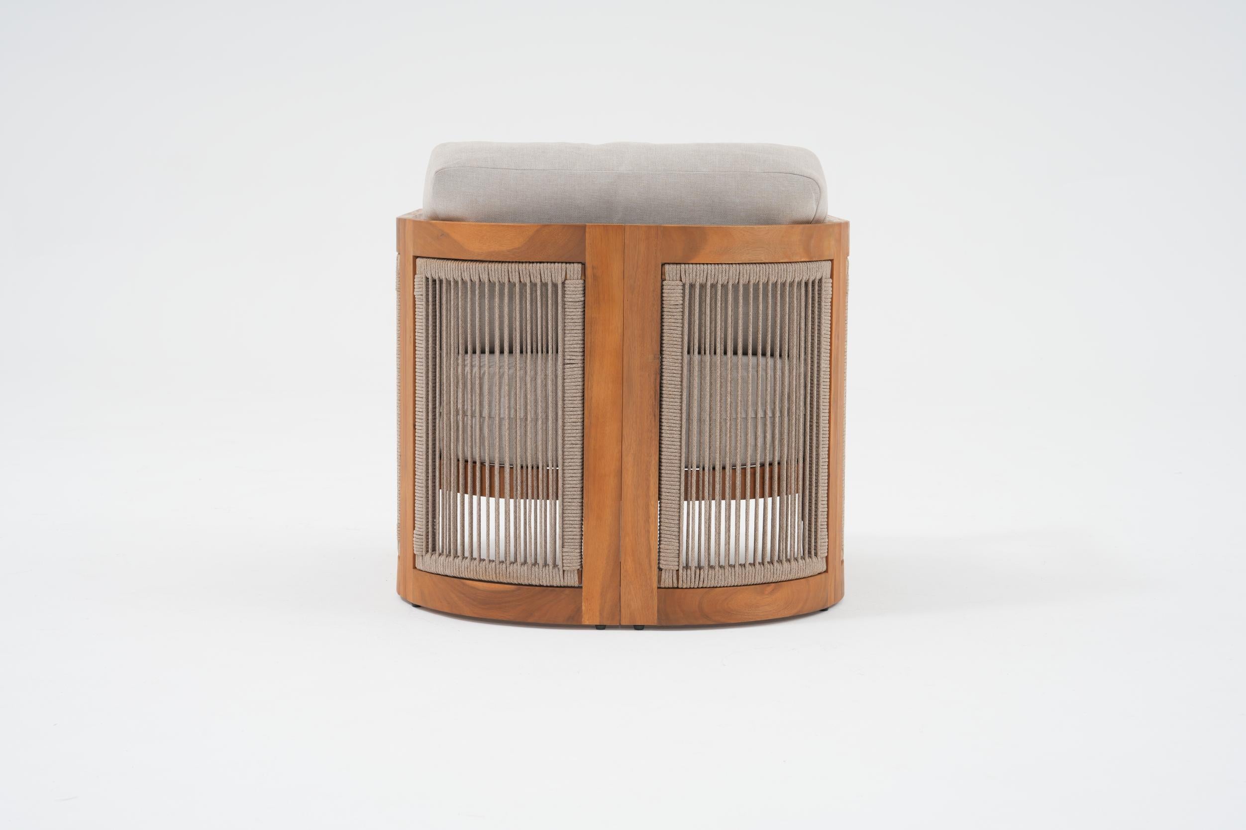 Mori Wooden Lounge Chair with Rope Design