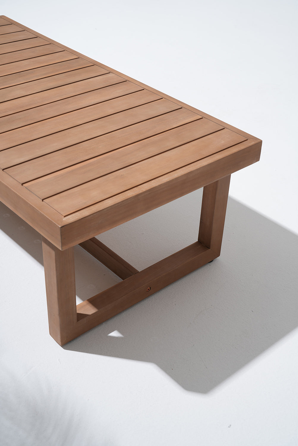 Wooden coffee table , side detail