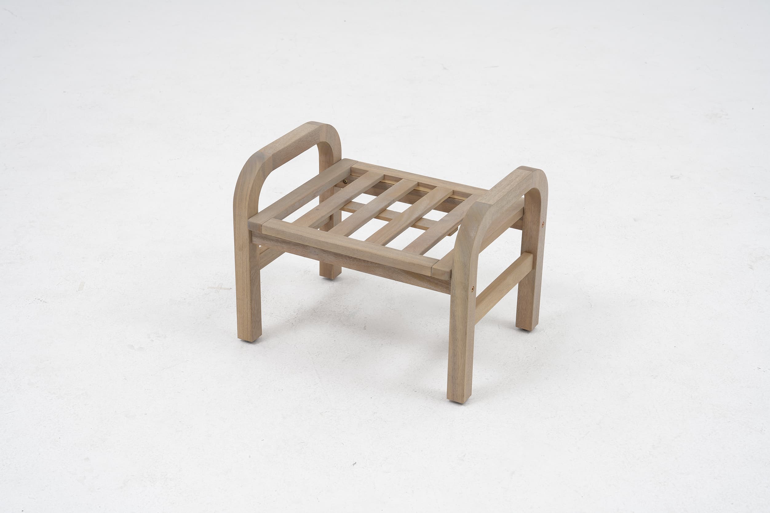 Thalea Textured Wooden Outdoor Ottomans and Footstools
