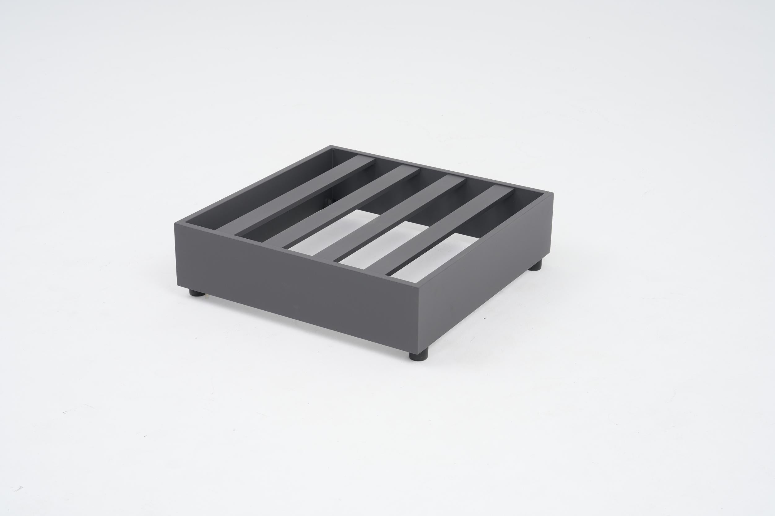 Addison Modern Aluminum Ottoman with Cushions, Dark Grey