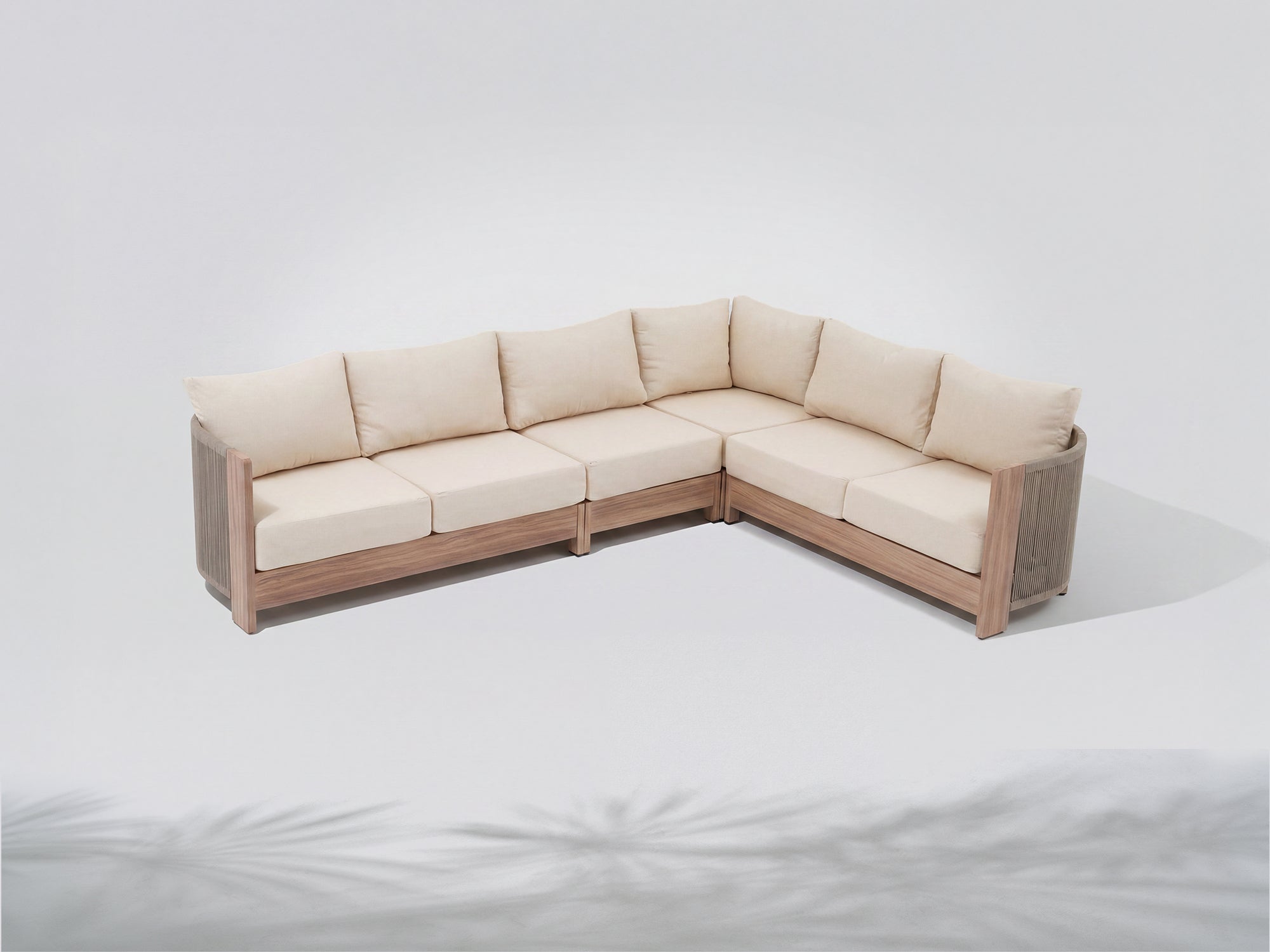 Irati Aluminum L-Shaped Rope Outdoor Sectionals with Heat Transfer Printing (85"-112.2")