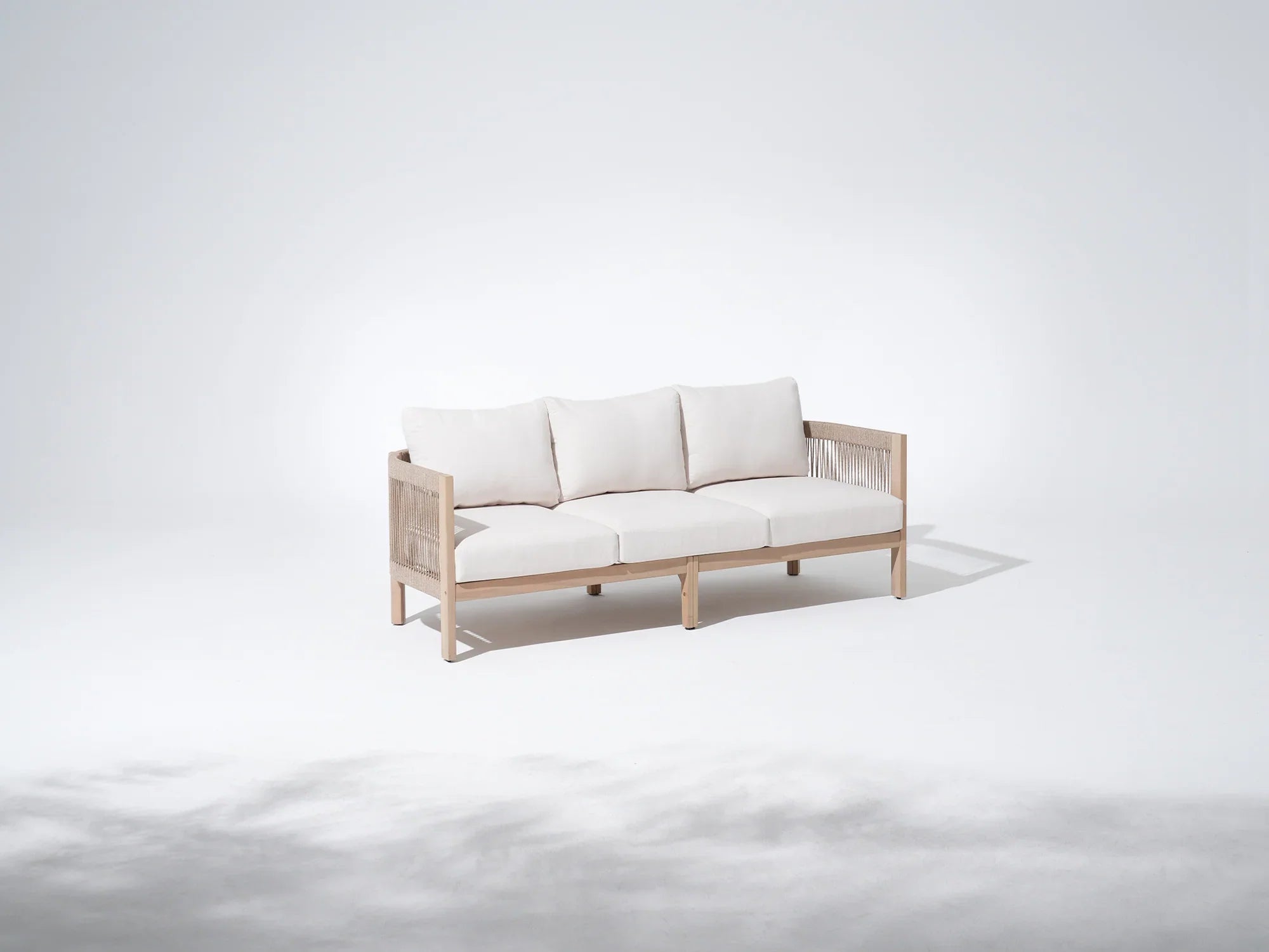 Foristern acacia Wooden Outdoor 3 Seater Sofa with Rope Design