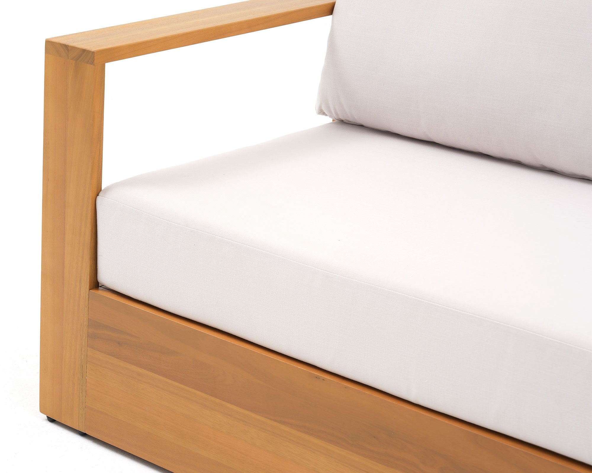 Foristern 4-Piece Wooden Outdoor Sofa Set, White Olefin Cushions detail - Jardina Modern Outdoor Furniture