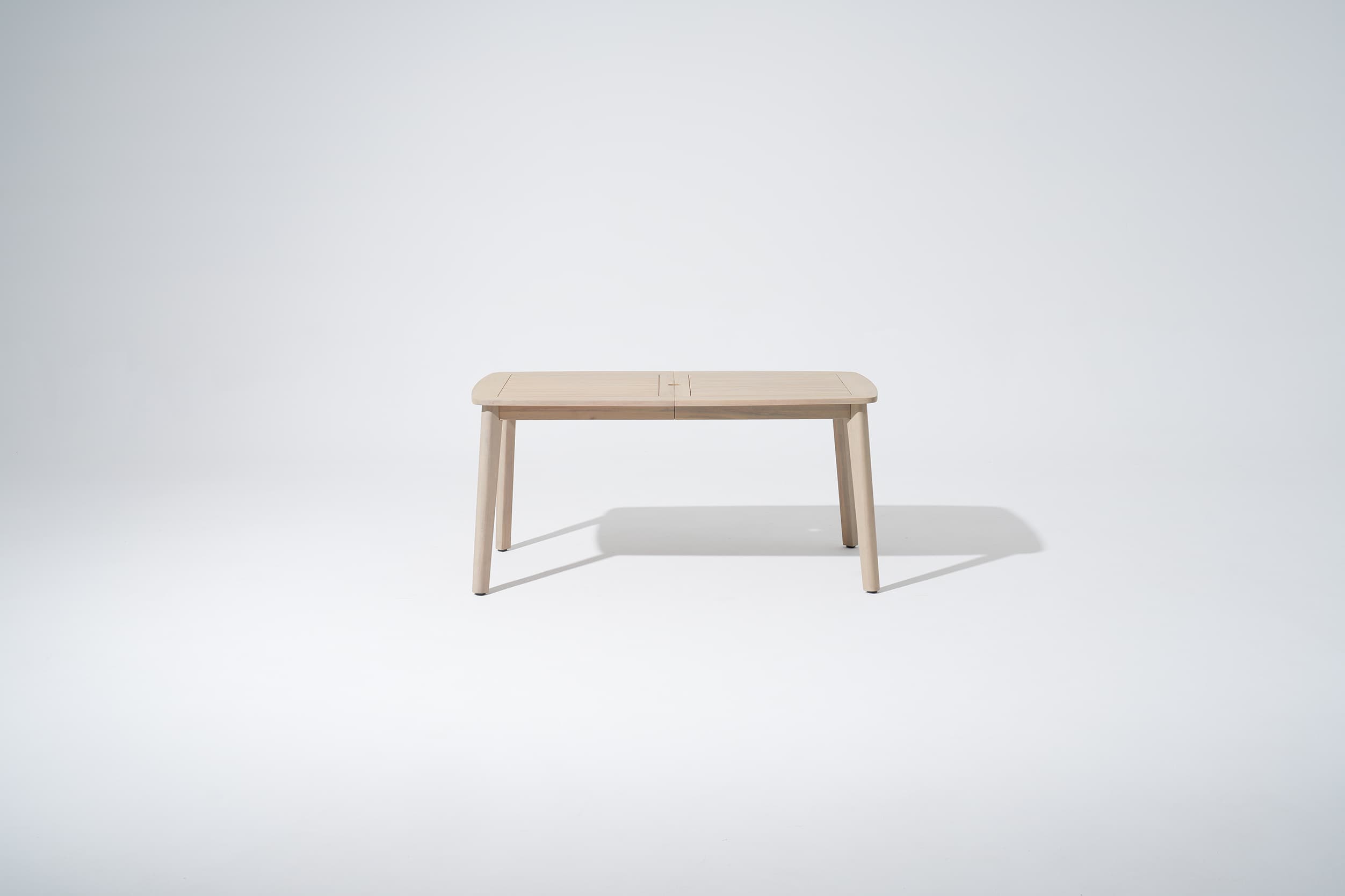 Rectangular Wooden Outdoor Dining Table for 4-8 People with Umbrella Hole #Size_63''