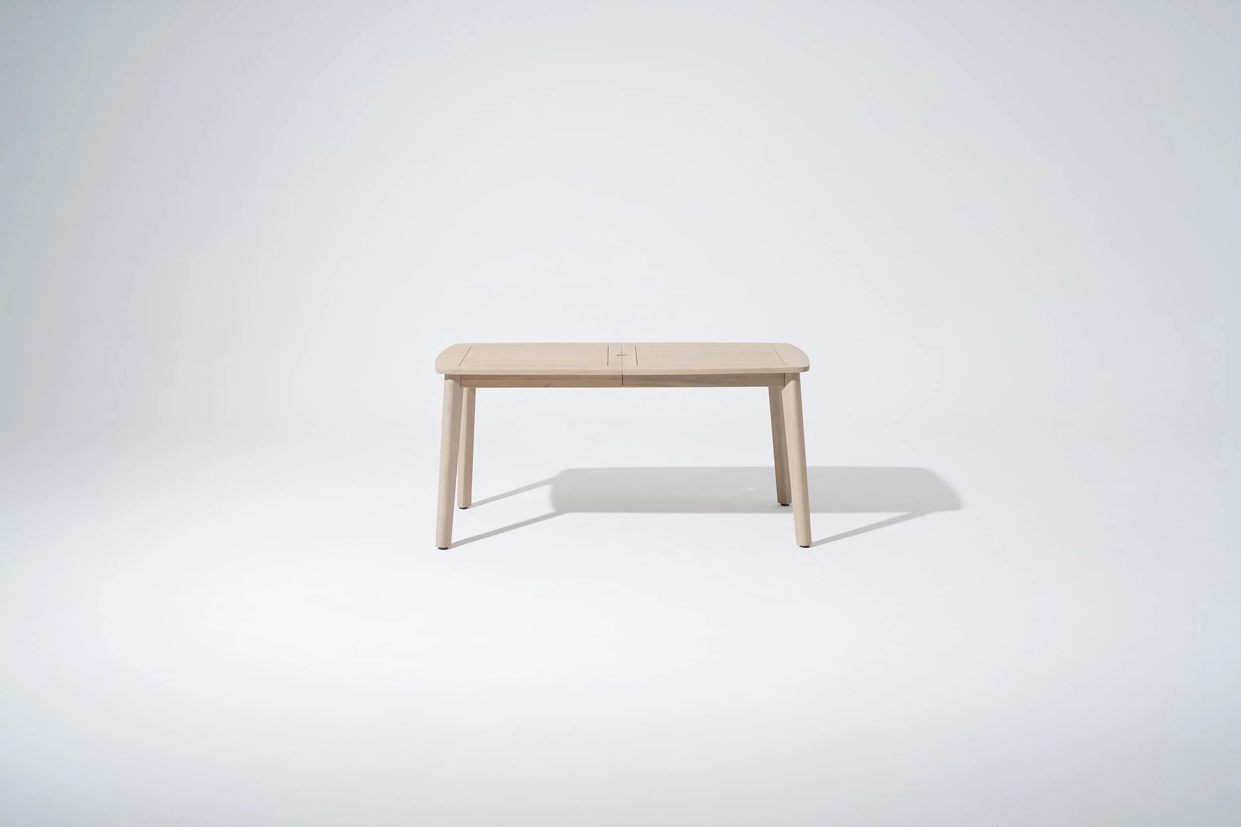 Rectangular acacia Wooden Outdoor Dining Table for 4-8 People with Umbrella Hole - Jardina Premium Modern Outdoor Dining Furniture#Size_63''