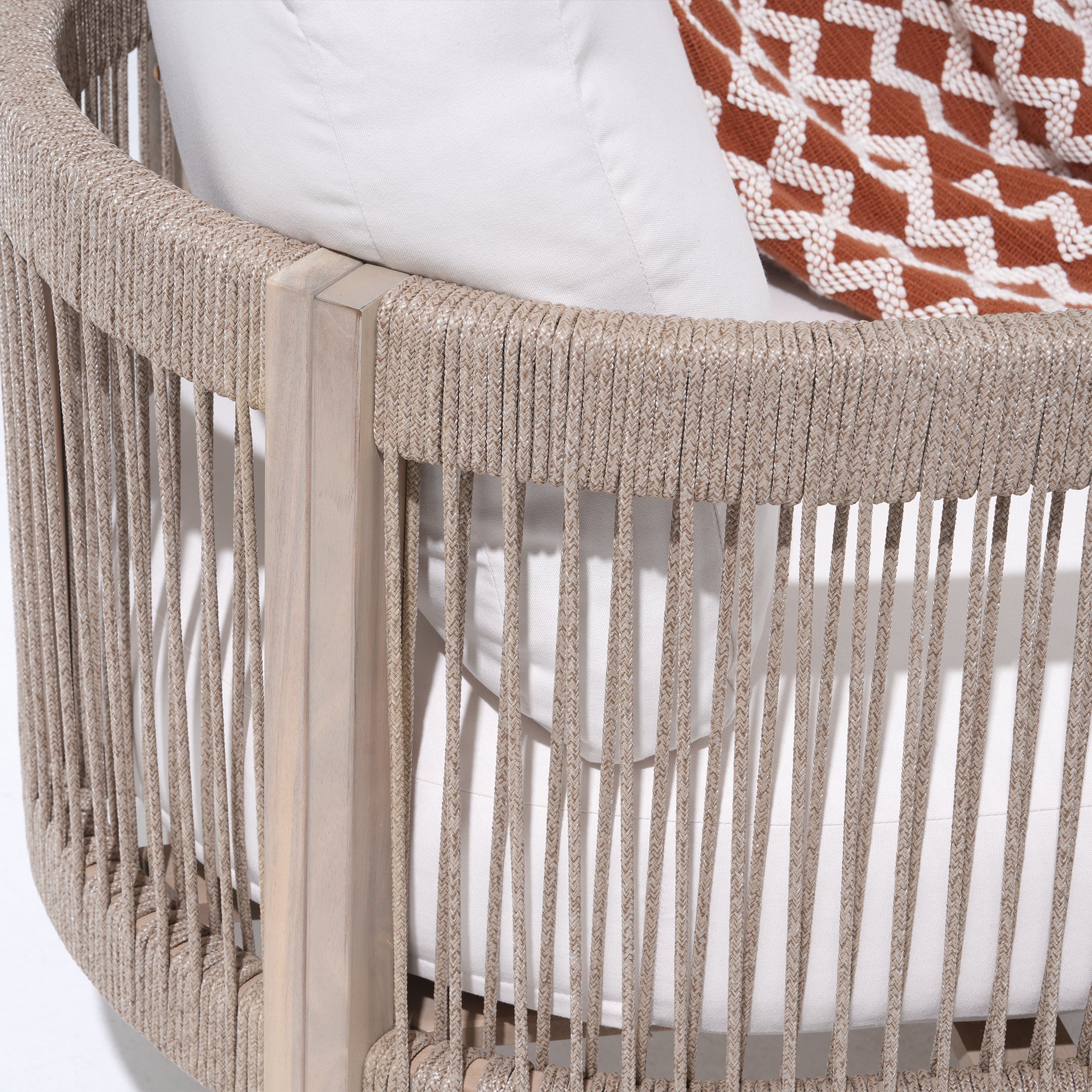 Foristern acacia Wooden Outdoor furniture Set , Rope Detail - Jardina Modern Outdoor Furniture