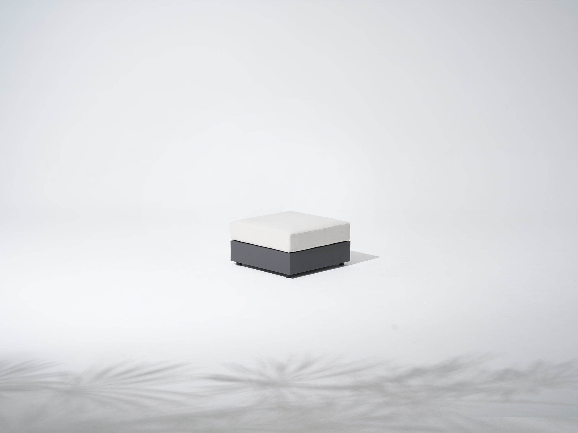 Addison Modern Aluminum Ottoman with Cushions, Dark Grey
