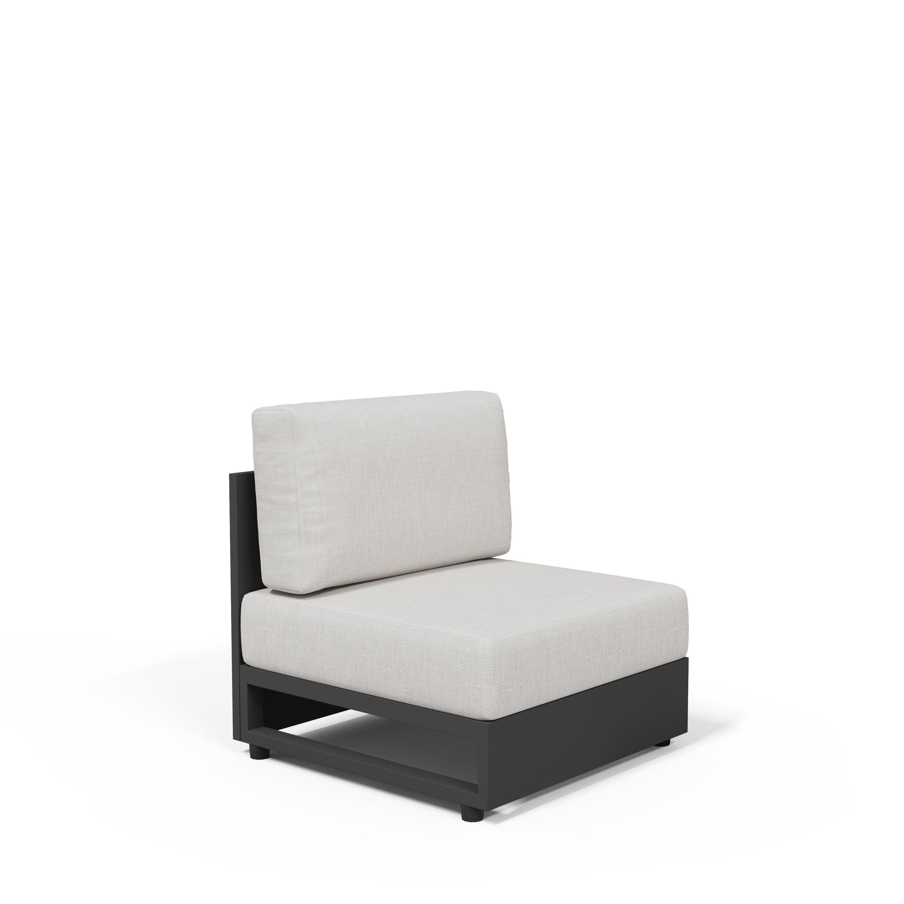 Addison Modern Aluminum Outdoor Lounge Chair with Cushions, Dark Grey