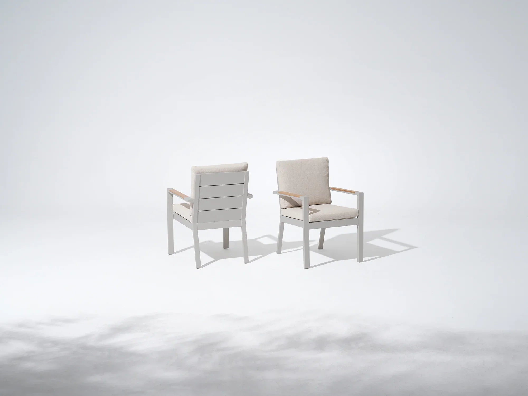 Addison Outdoor Aluminum Dining Chair, Linen Cushions - Jardina Premium Modern Outdoor Dining Furniture