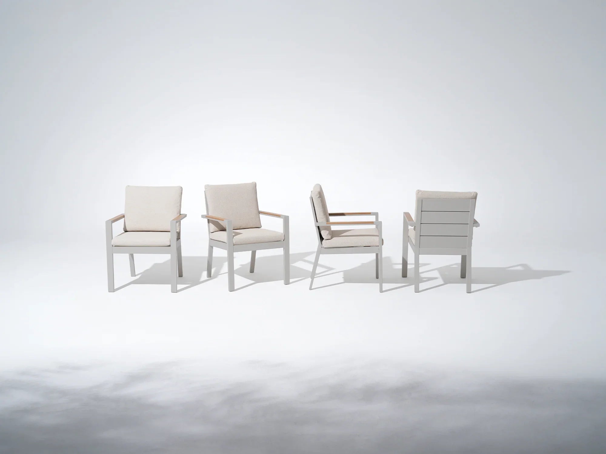 Addison Outdoor Aluminum Dining Chair, Linen Cushions