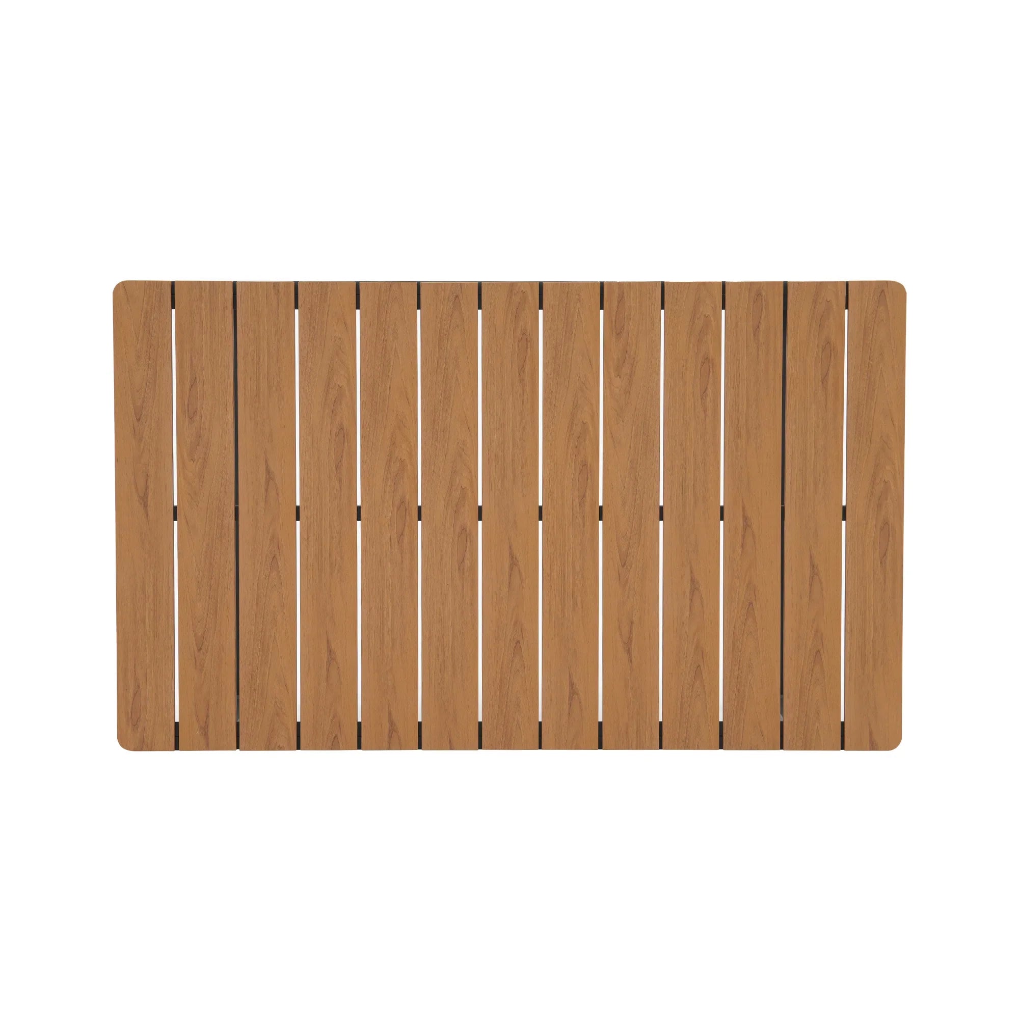 Wooden deck board with vertical slats