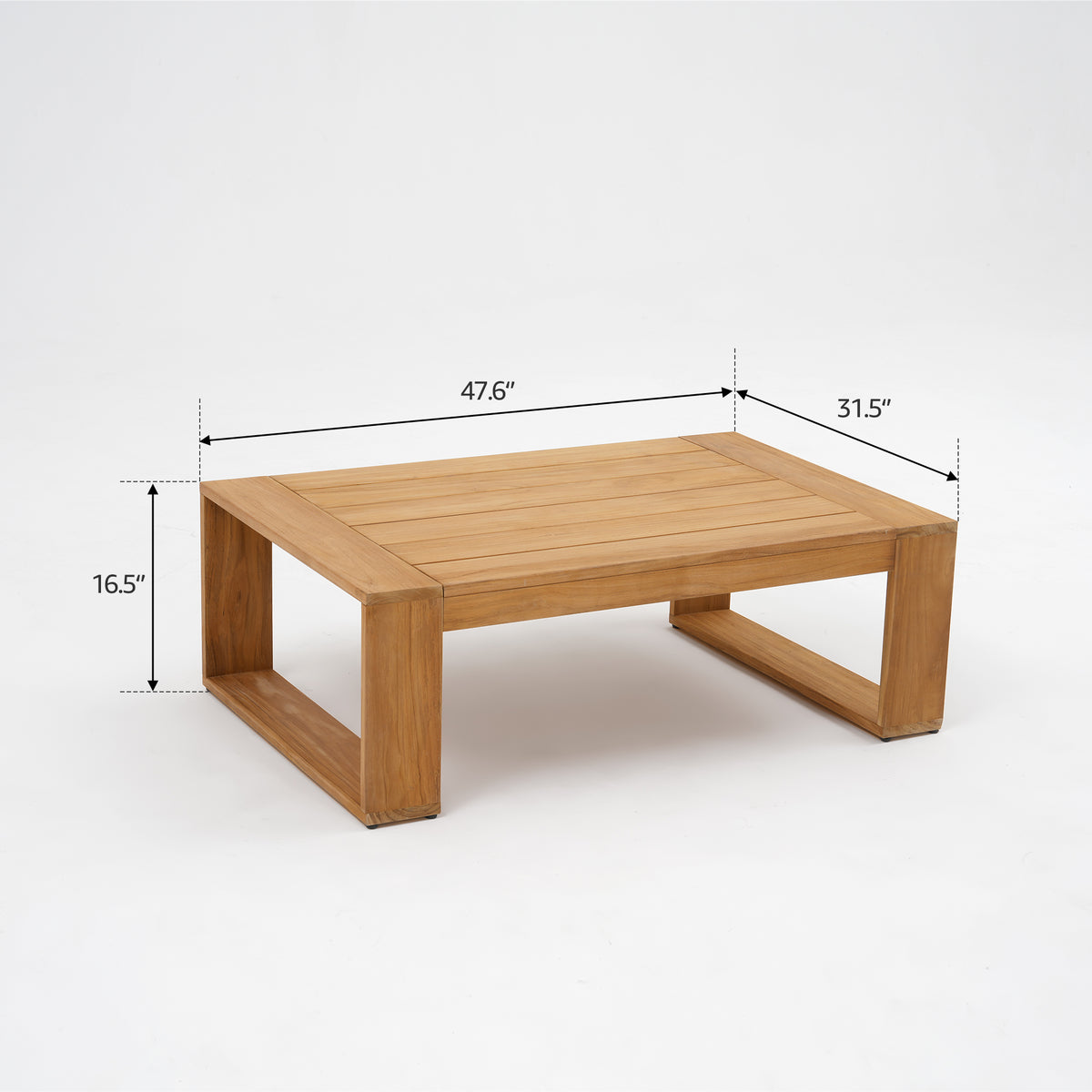 Braga FSC teak wood coffee table with dimensions- Jardina