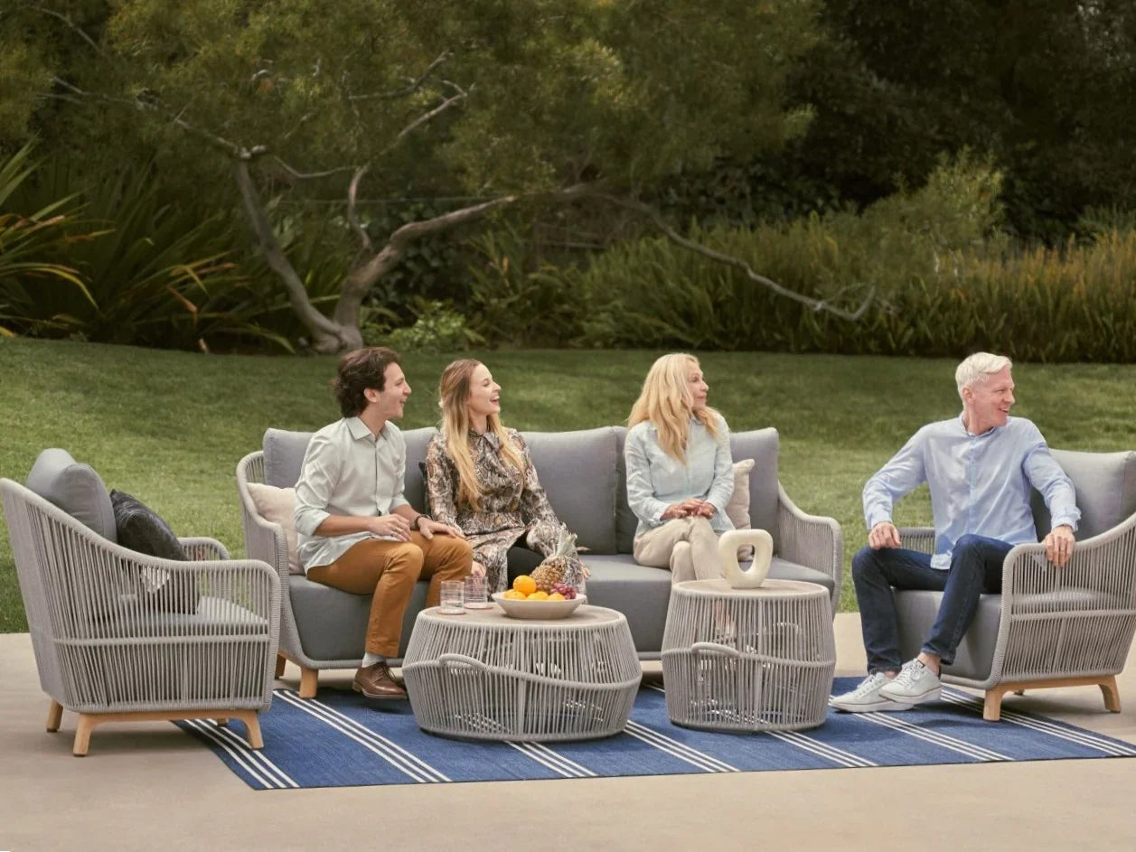 Plena Marine Layer Outdoor Loveseat - Teak and Rope