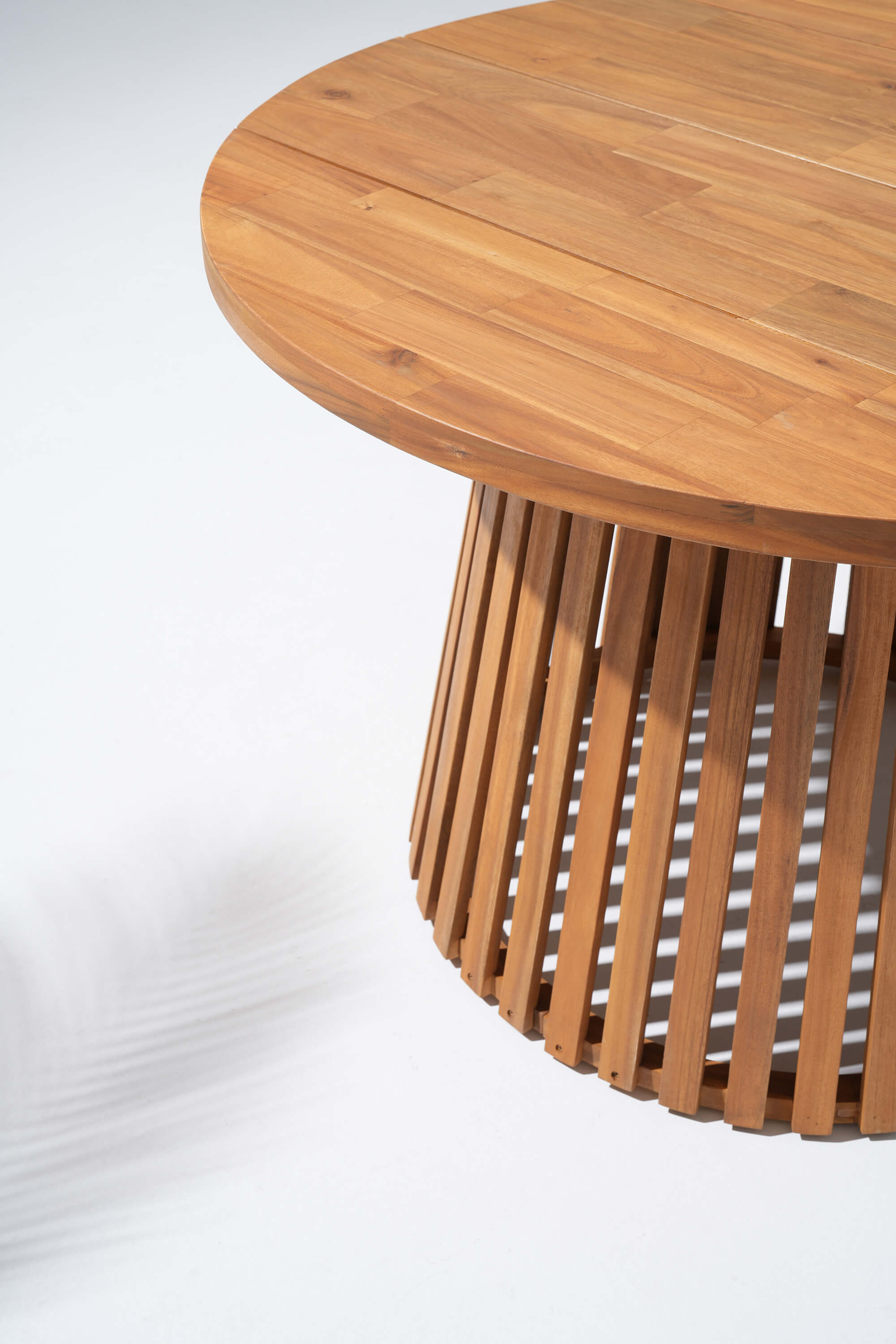 acacia Wooden round table with slatted base
