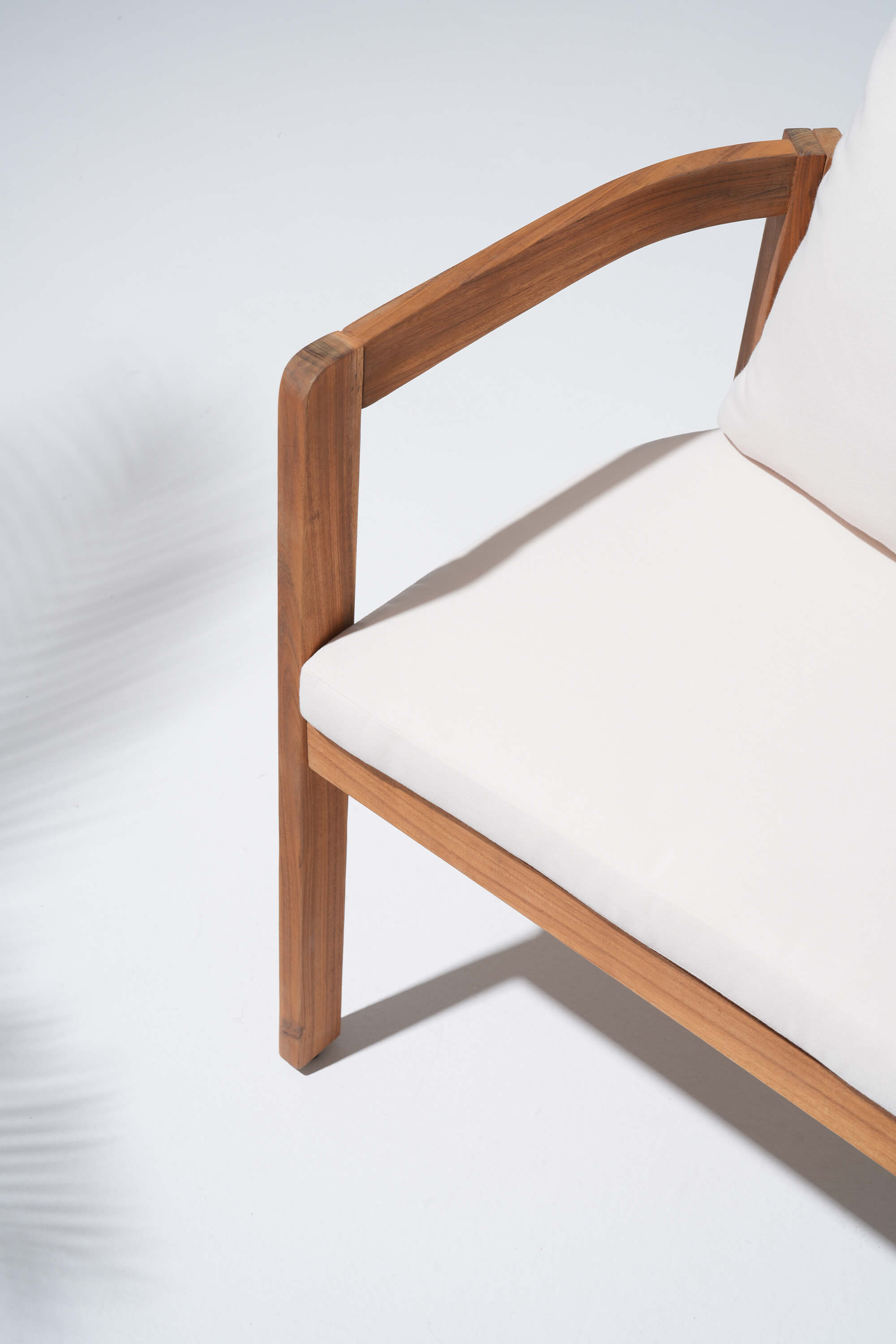 acacia Wooden chair with white cushion detail - Jardina Modern Premium Patio Outdoor Furniture
