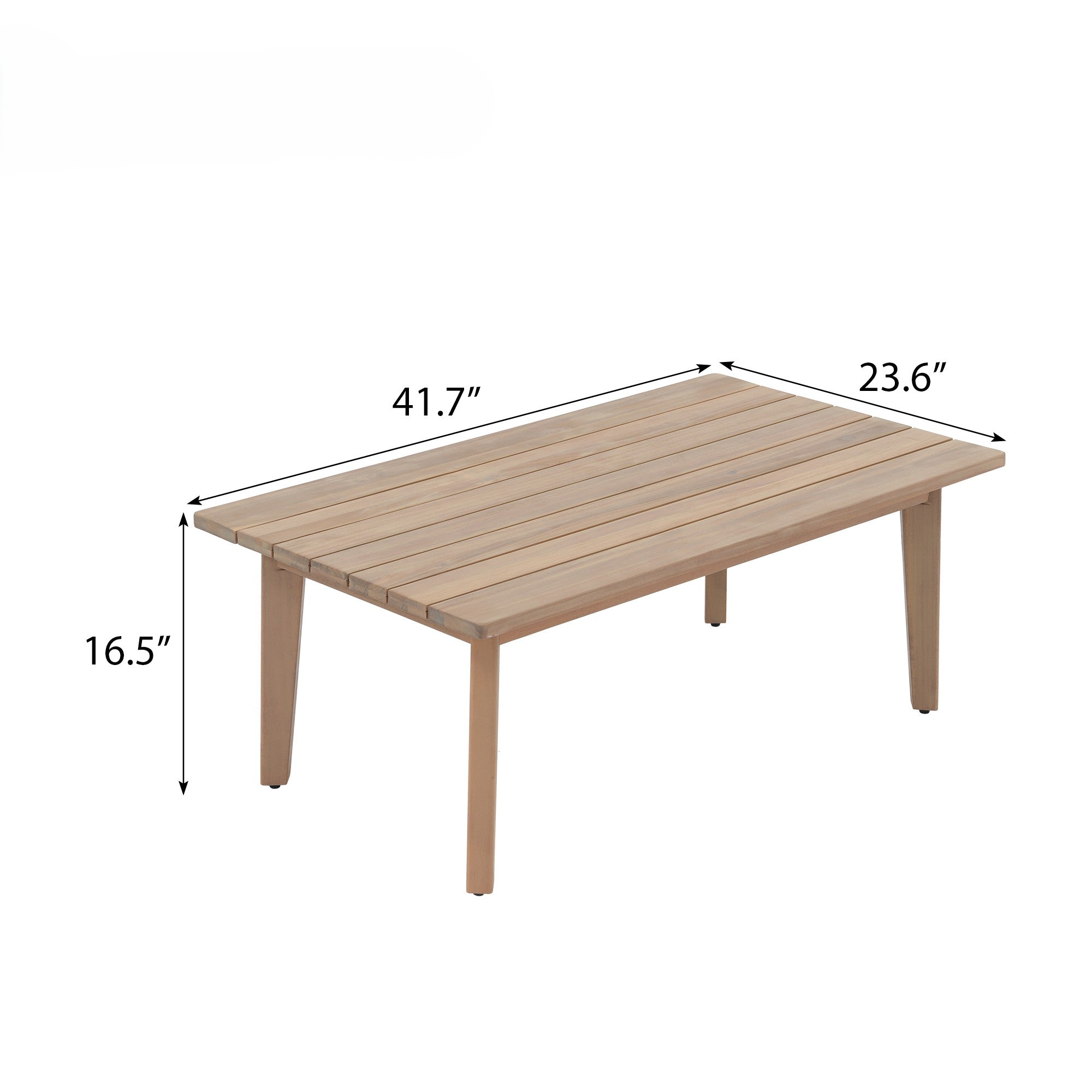 Foristern Wooden Outdoor Coffee Table, Slatted Design