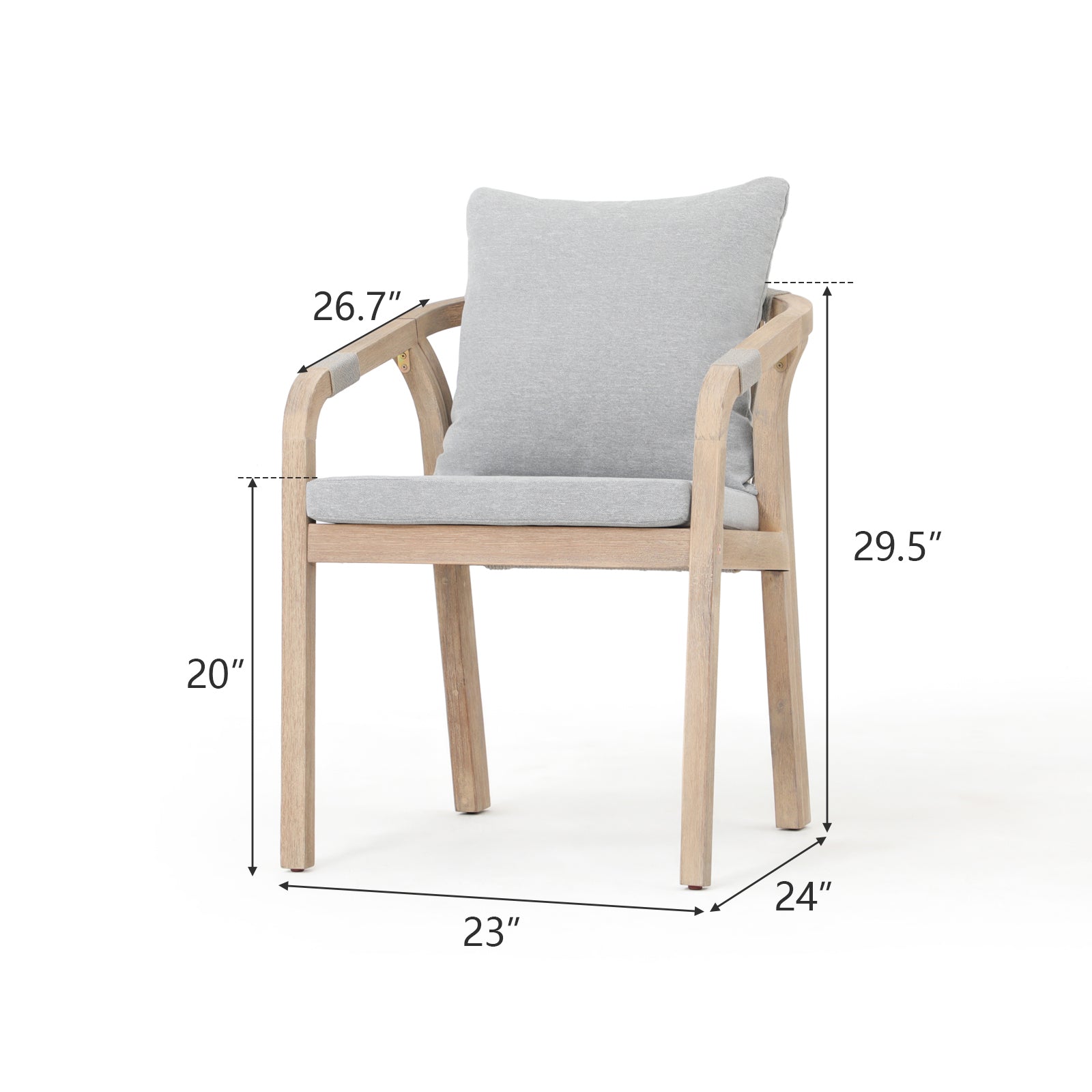 Acacia wood outdoor dining table dimension- Jardina Premium Modern Outdoor Patio Furniture