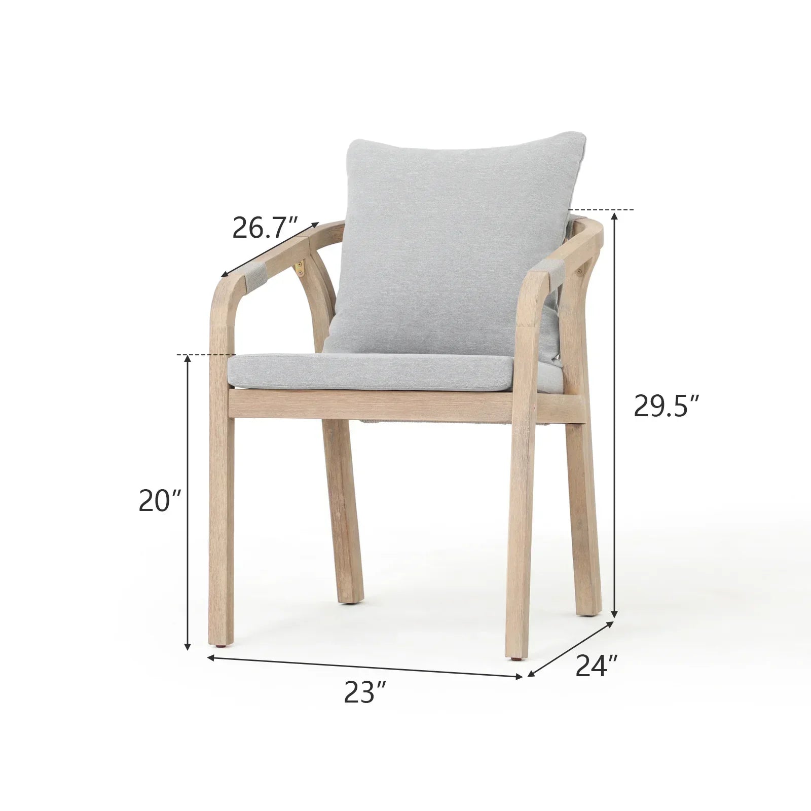 Acacia wood outdoor dining table dimension- Jardina Premium Modern Outdoor Patio Furniture