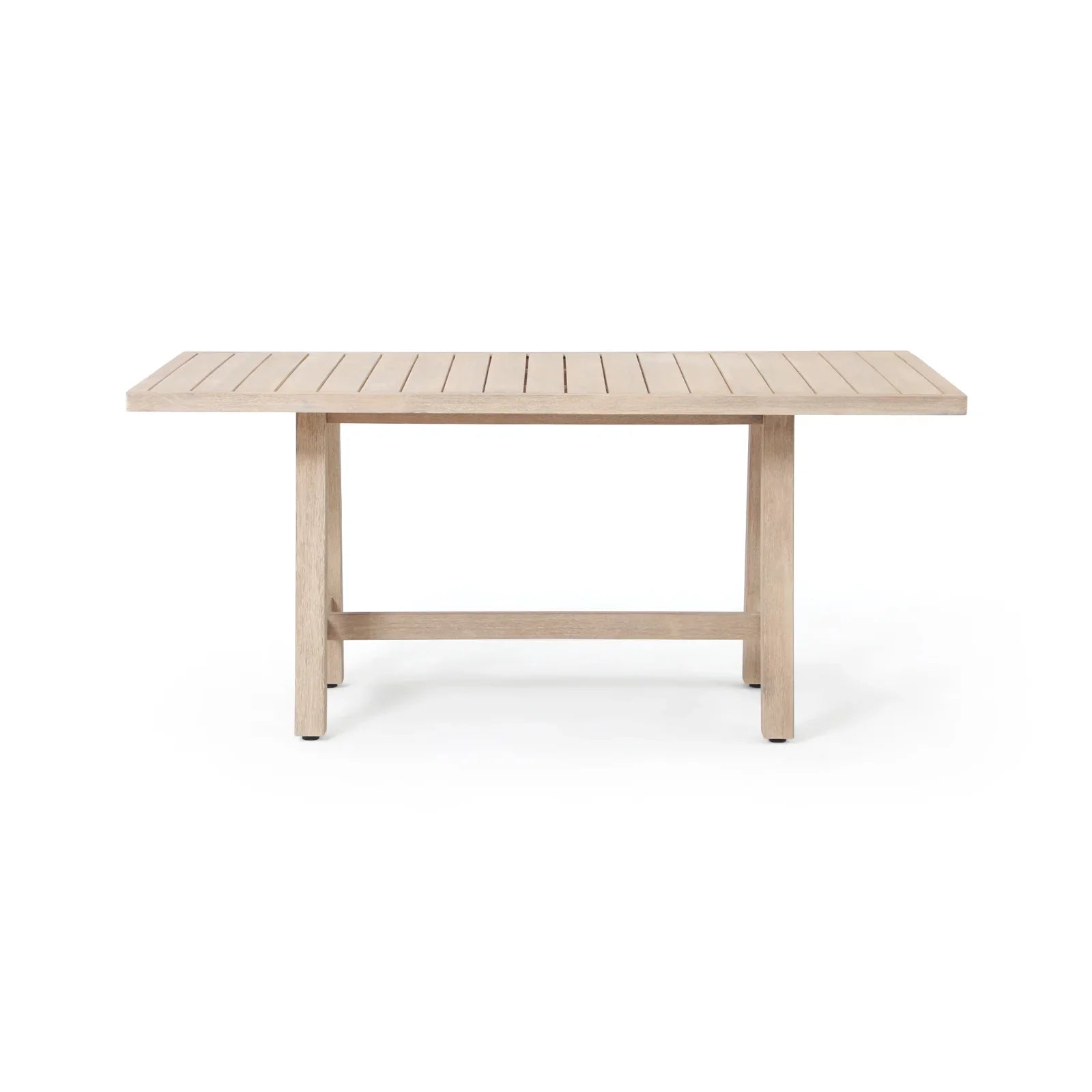 Textured Rectangular Wooden Outdoor Dining Table for 6 People, 67"