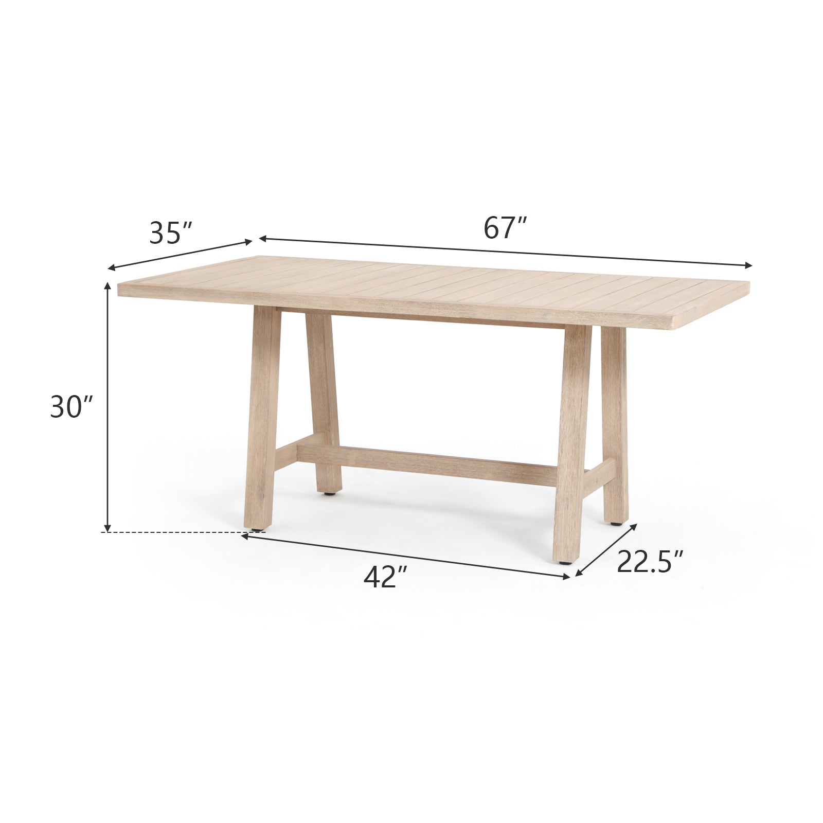Acacia wood outdoor dining table dimension- Jardina Premium Modern Outdoor Patio Furniture
