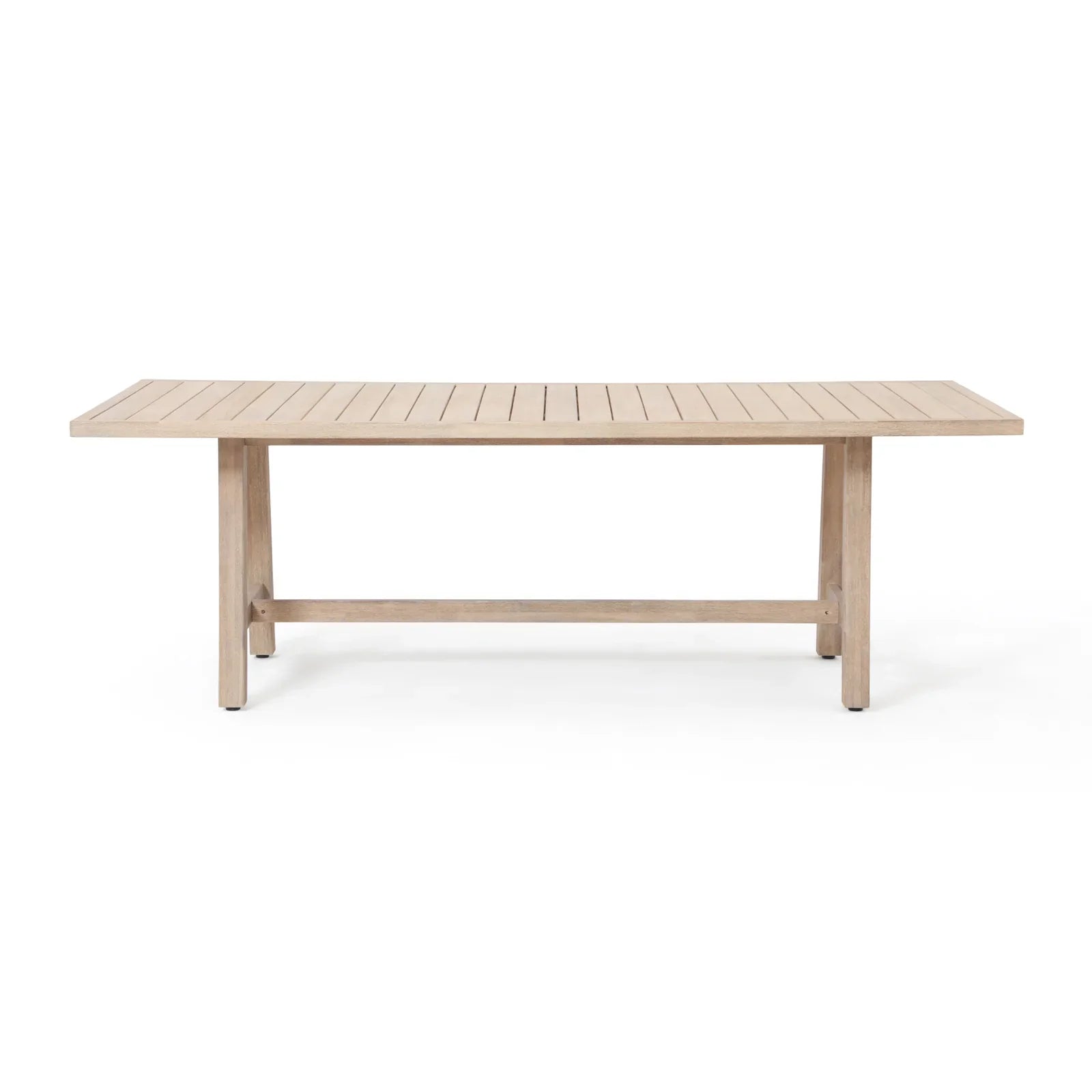 Textured Rectangular Wood Outdoor Dining Table for 8 People, 90.6"