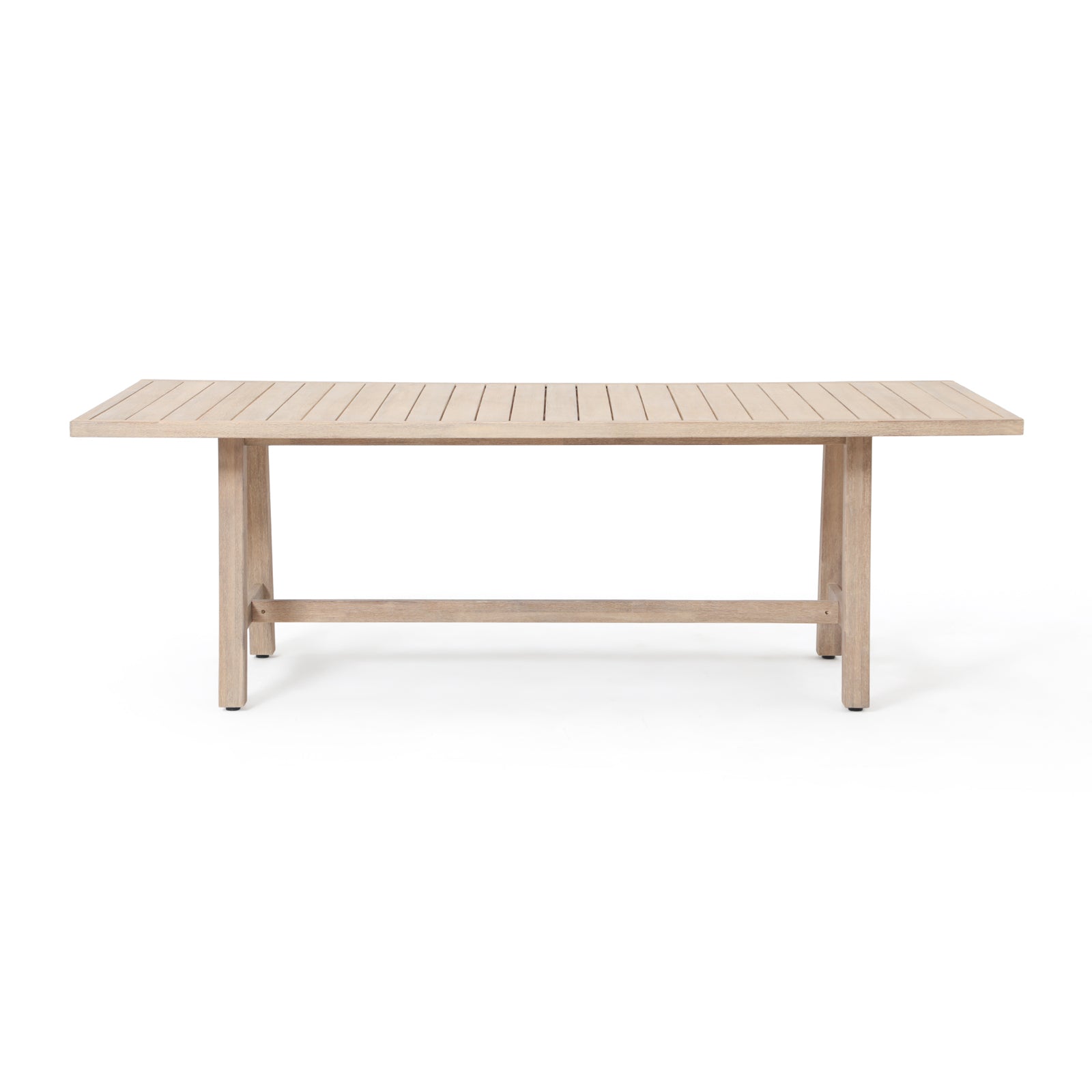 Textured Rectangular Wood Outdoor Dining Table for 8 People, 90.6"