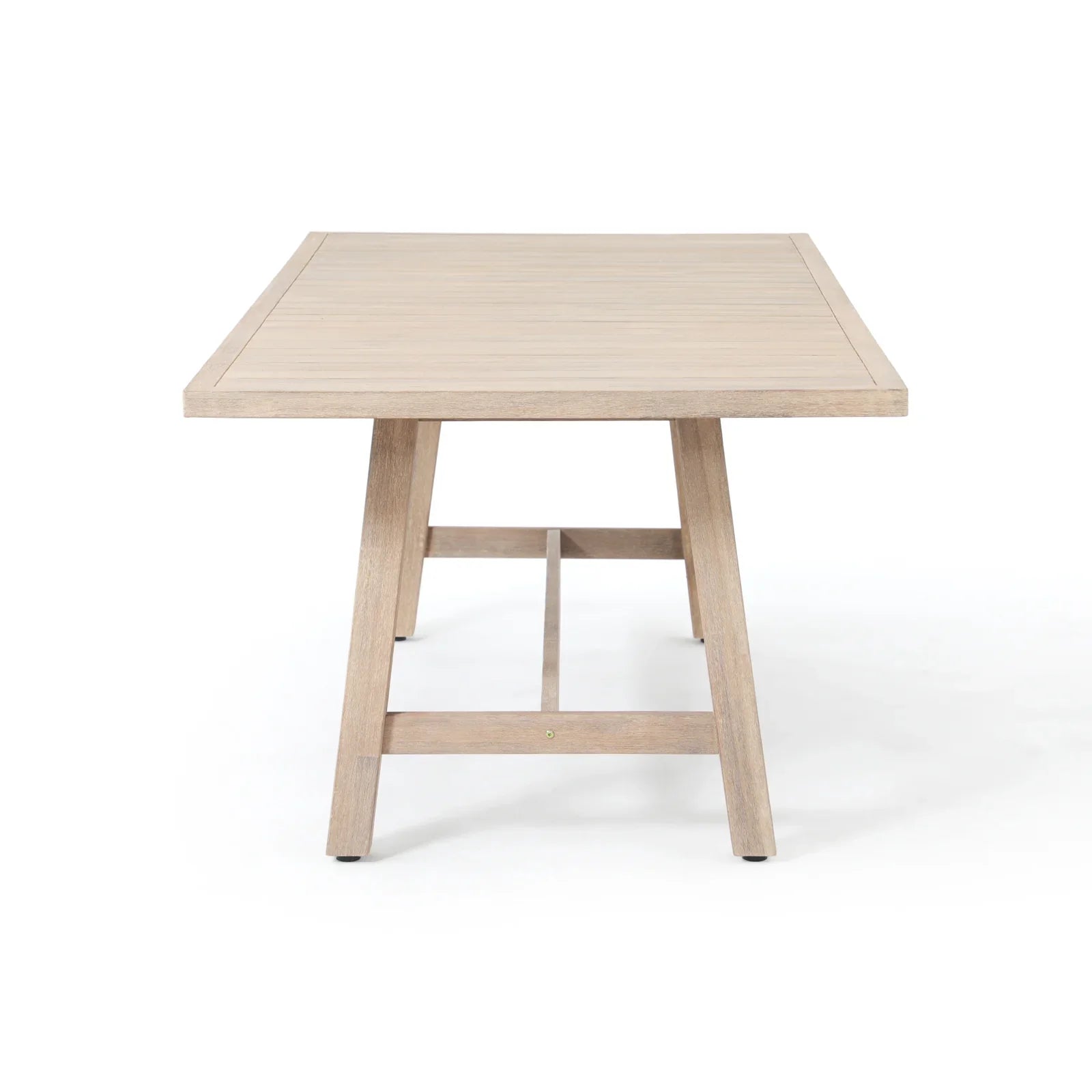 Textured Rectangular Wood Outdoor Dining Table for 8 People, 90.6"