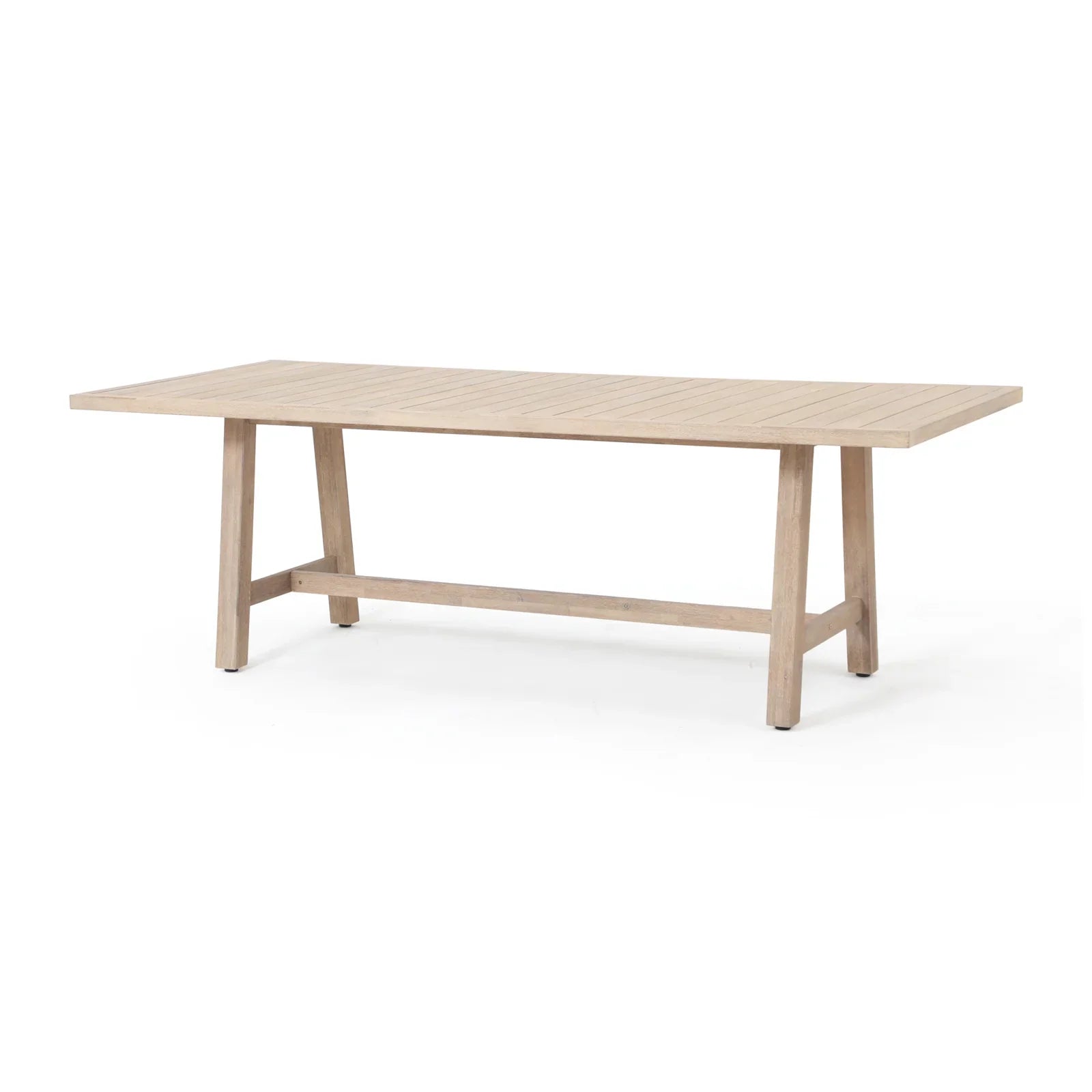 Textured Rectangular Wood Outdoor Dining Table for 8 People, 90.6"