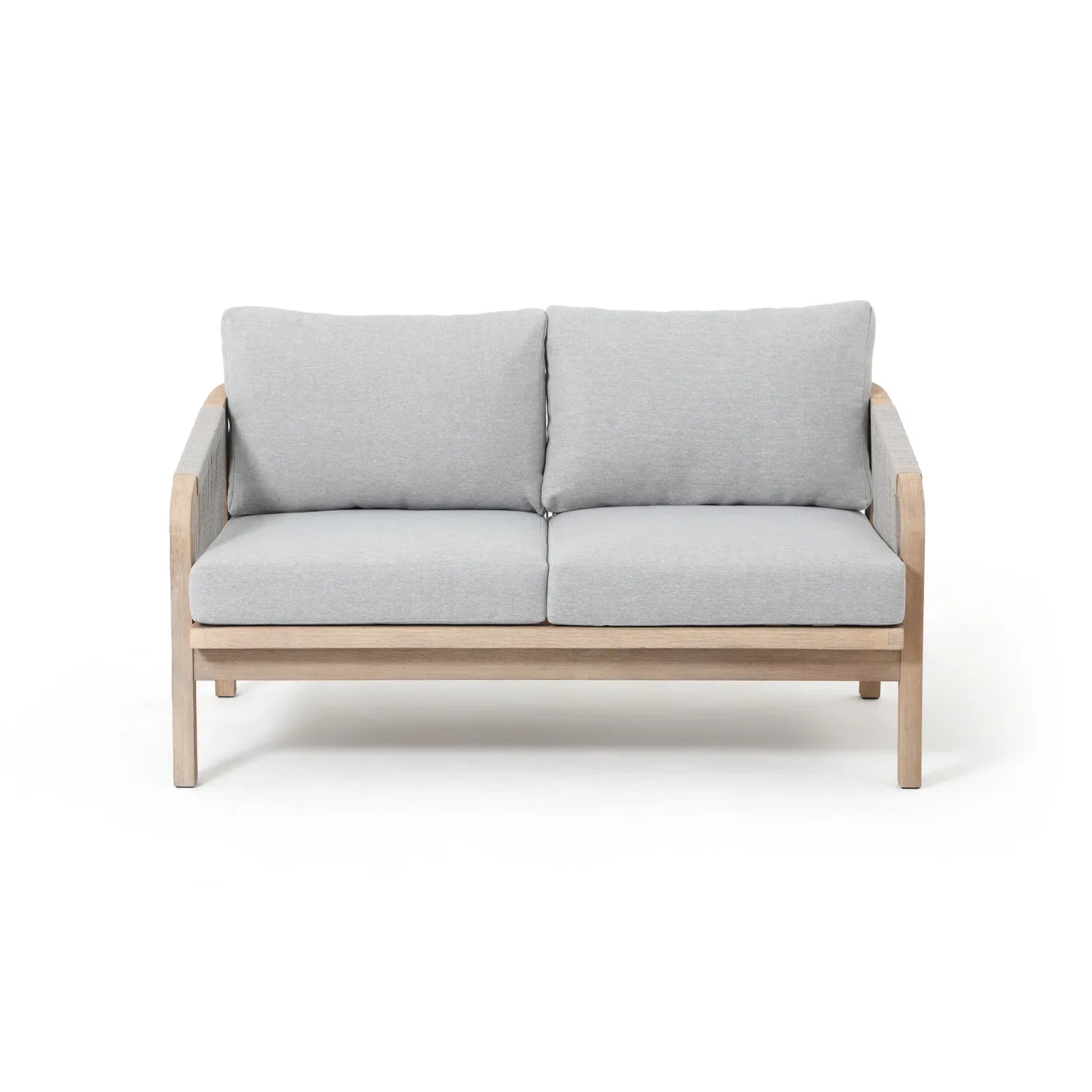 Thalea Textured Wooden Outdoor Loveseat Sofa