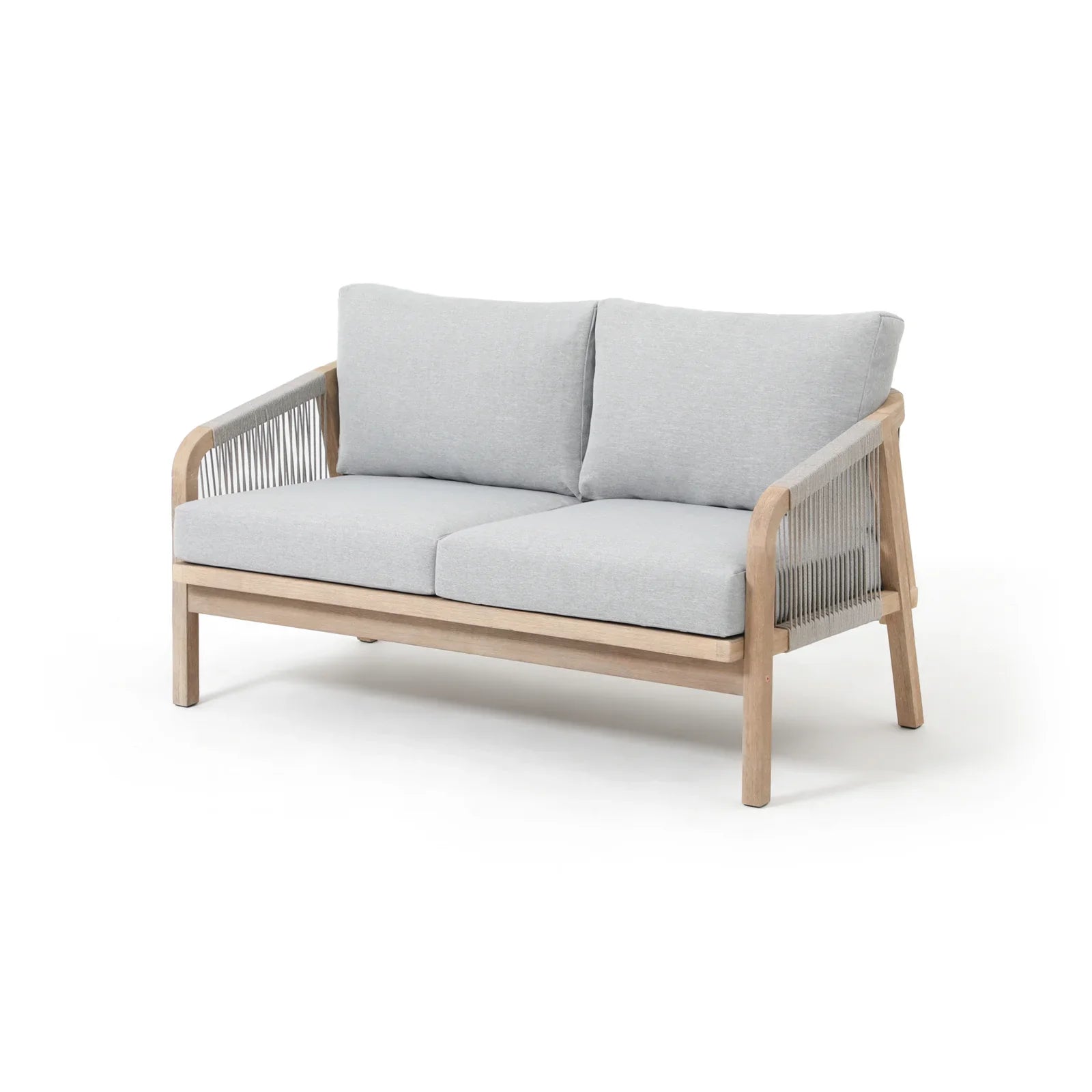 Thalea Textured Wooden Outdoor Loveseat Sofa