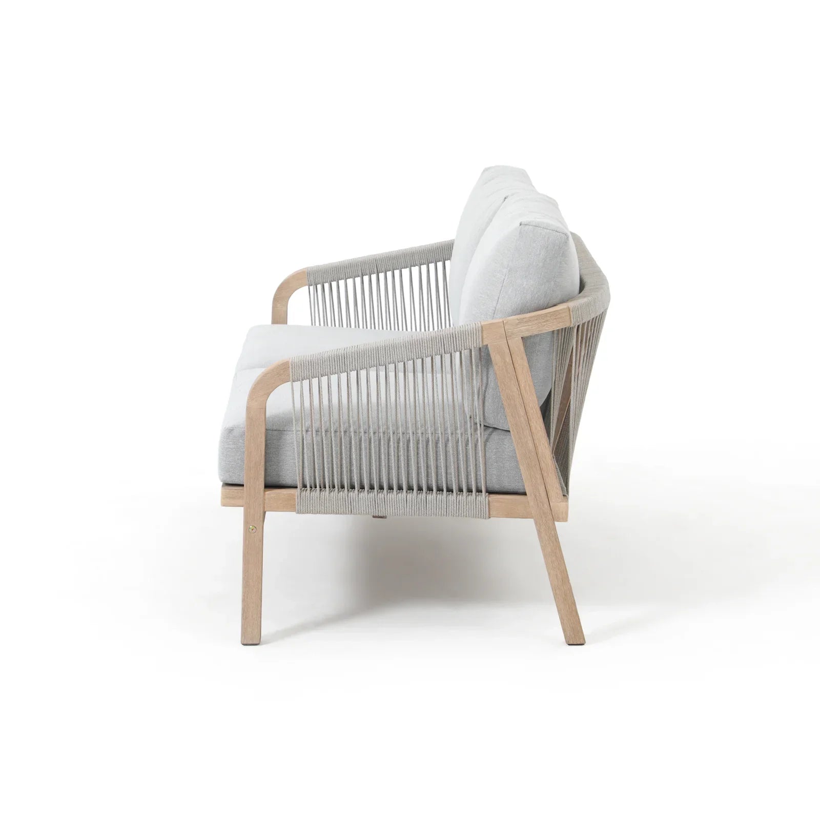 Thalea Textured Wooden Outdoor Loveseat Sofa