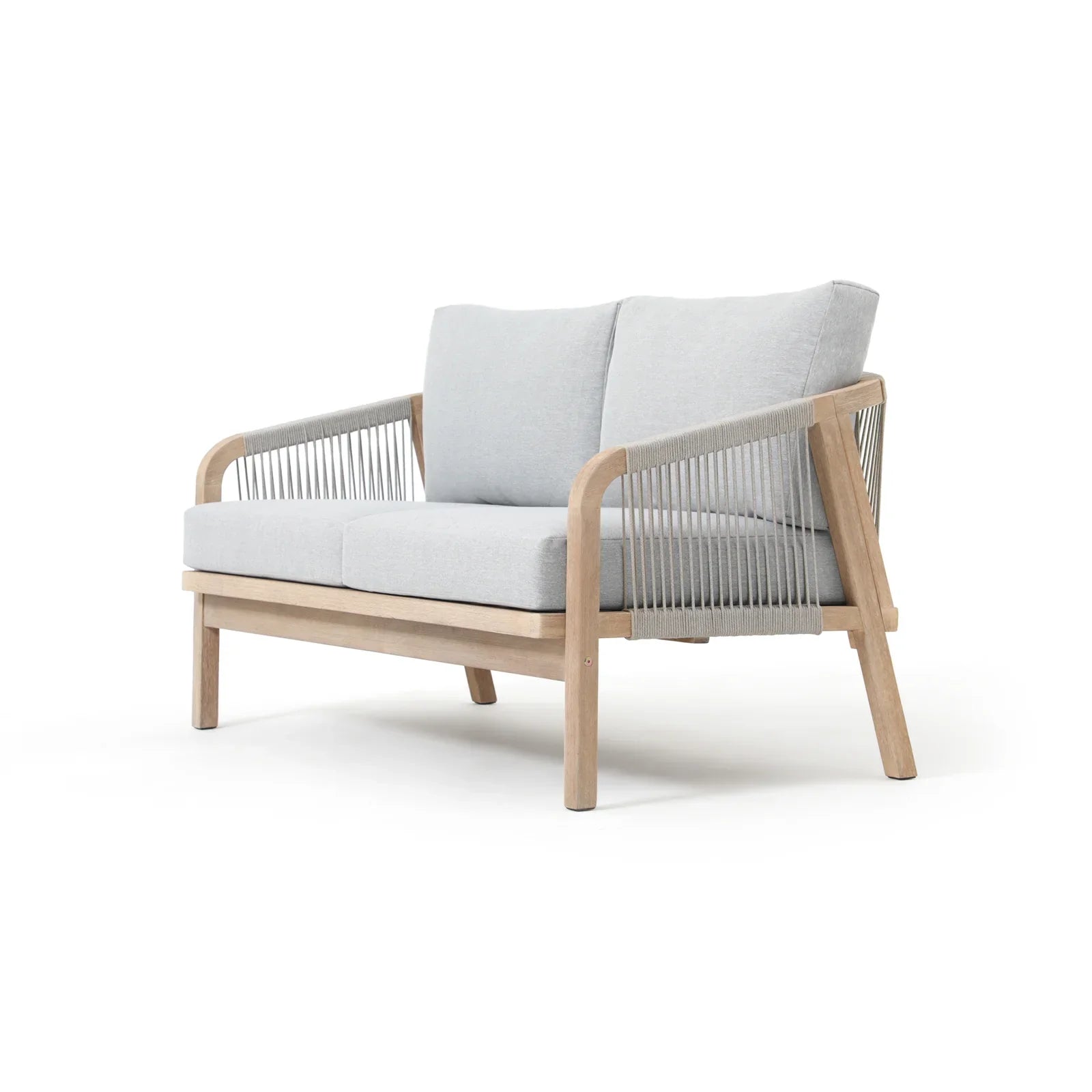 Thalea Textured Wooden Outdoor Loveseat Sofa