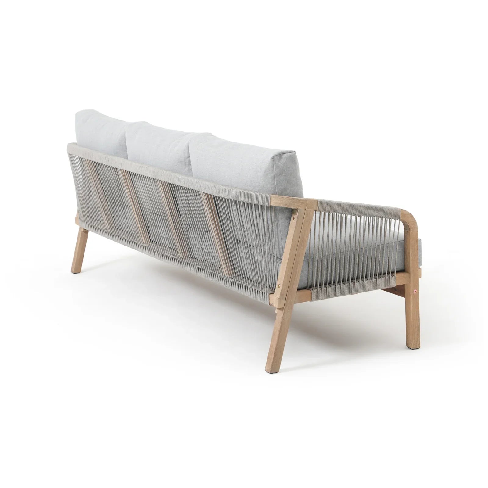 Thalea Textured 3-Seat Wooden Outdoor Sofa With Cushions