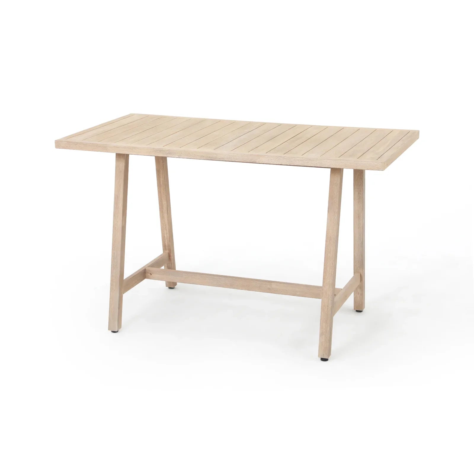 A rectangular wooden outdoor bar table with a wire brush finish - Jardina Premium Modern Outdoor Dining