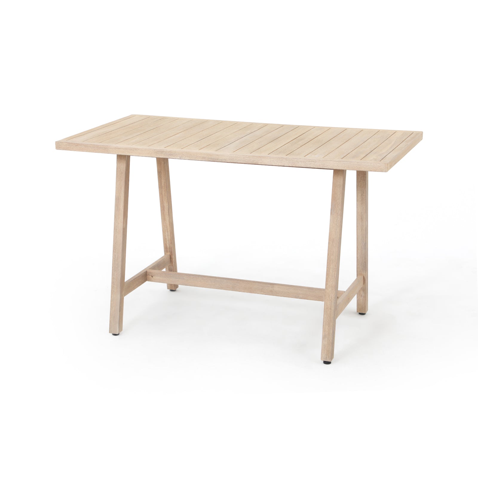 A rectangular wooden outdoor bar table with a wire brush finish - Jardina Premium Modern Outdoor Dining