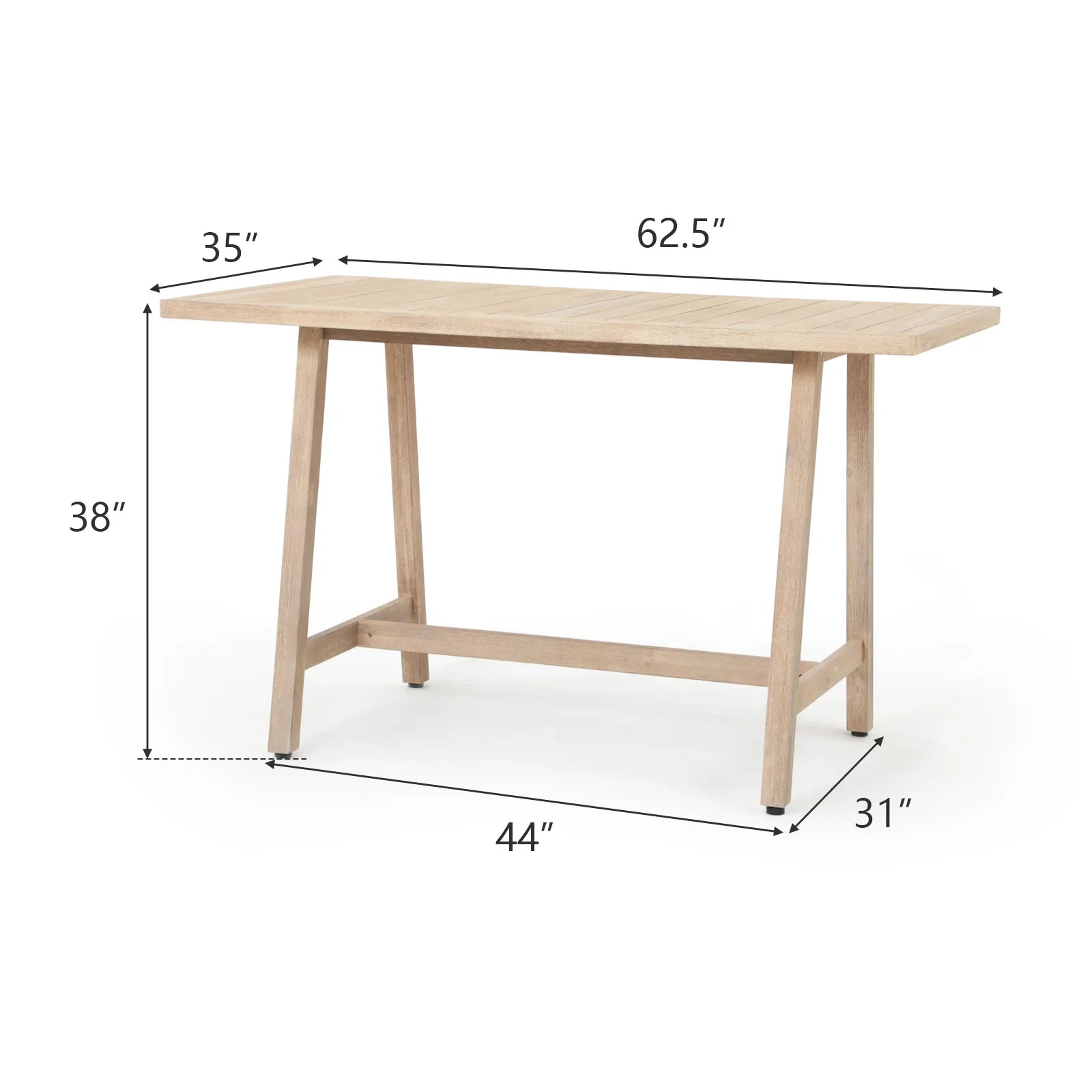 Wooden Outdoor Patio Bar table dimension - Jardina Premium Modern Outdoor Patio Furniture Set