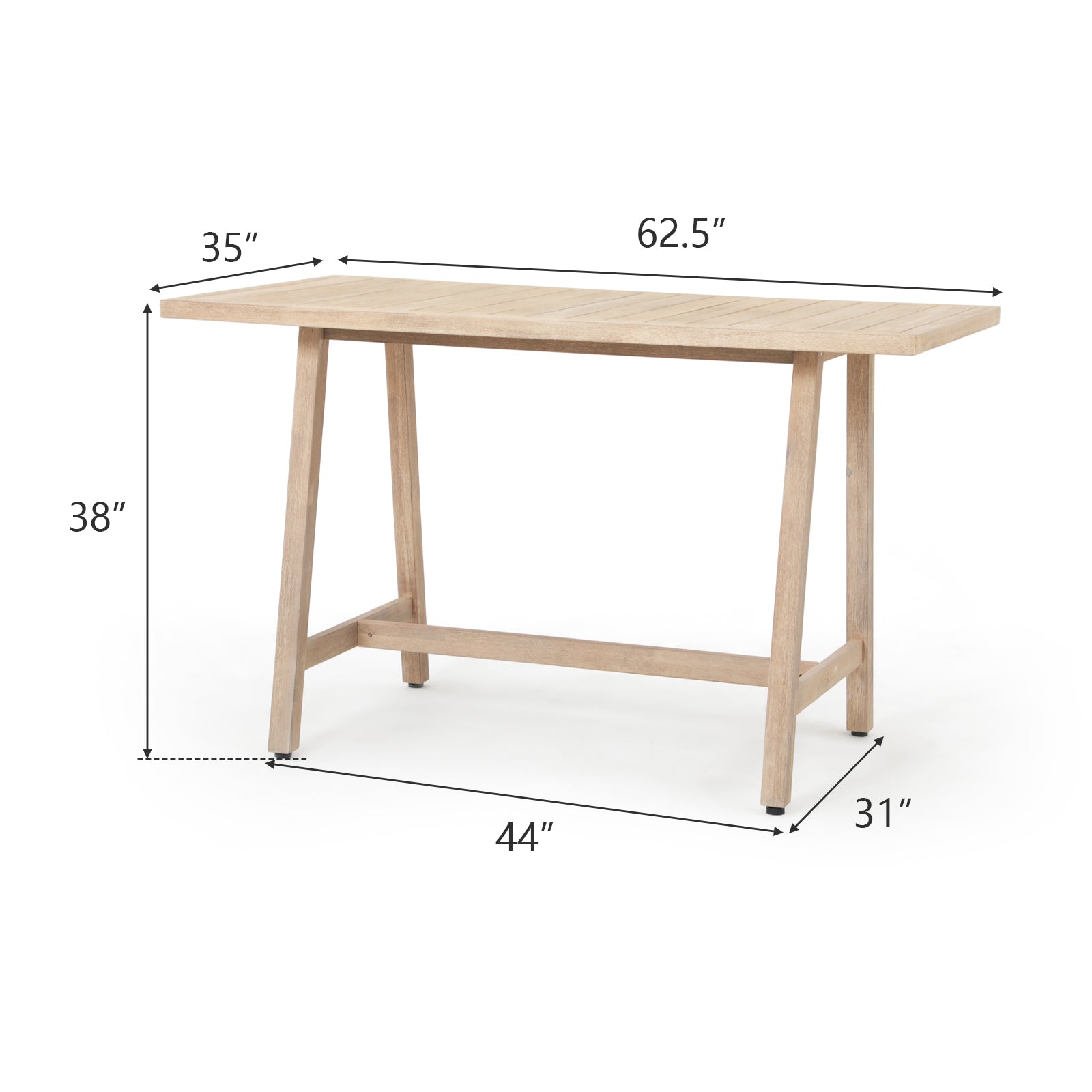 Wooden Outdoor Patio Bar table dimension - Jardina Premium Modern Outdoor Patio Furniture Set