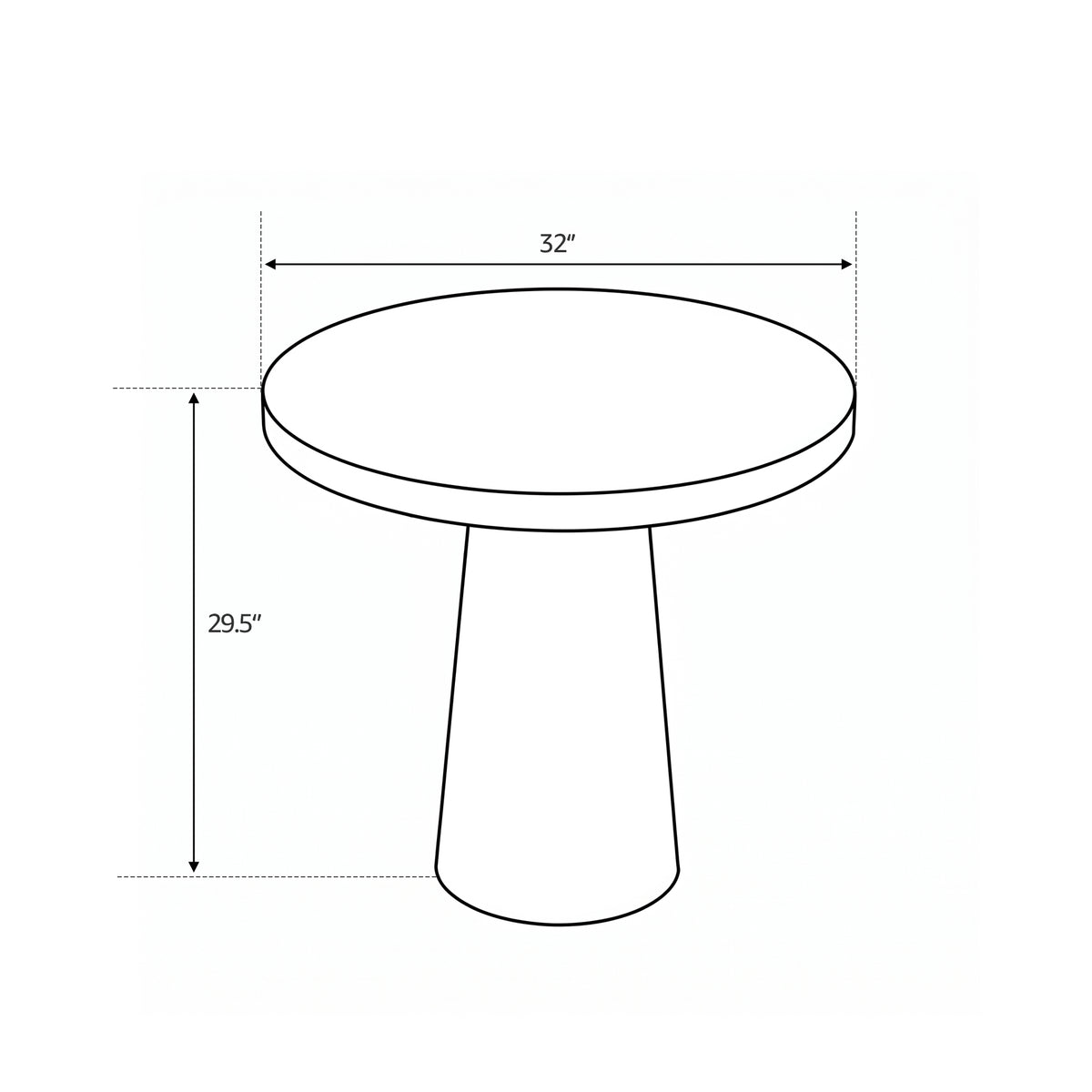 Matera Outdoor Round Concrete Dining Table, Textured Travertine Finish & Smooth Pure White, 32"