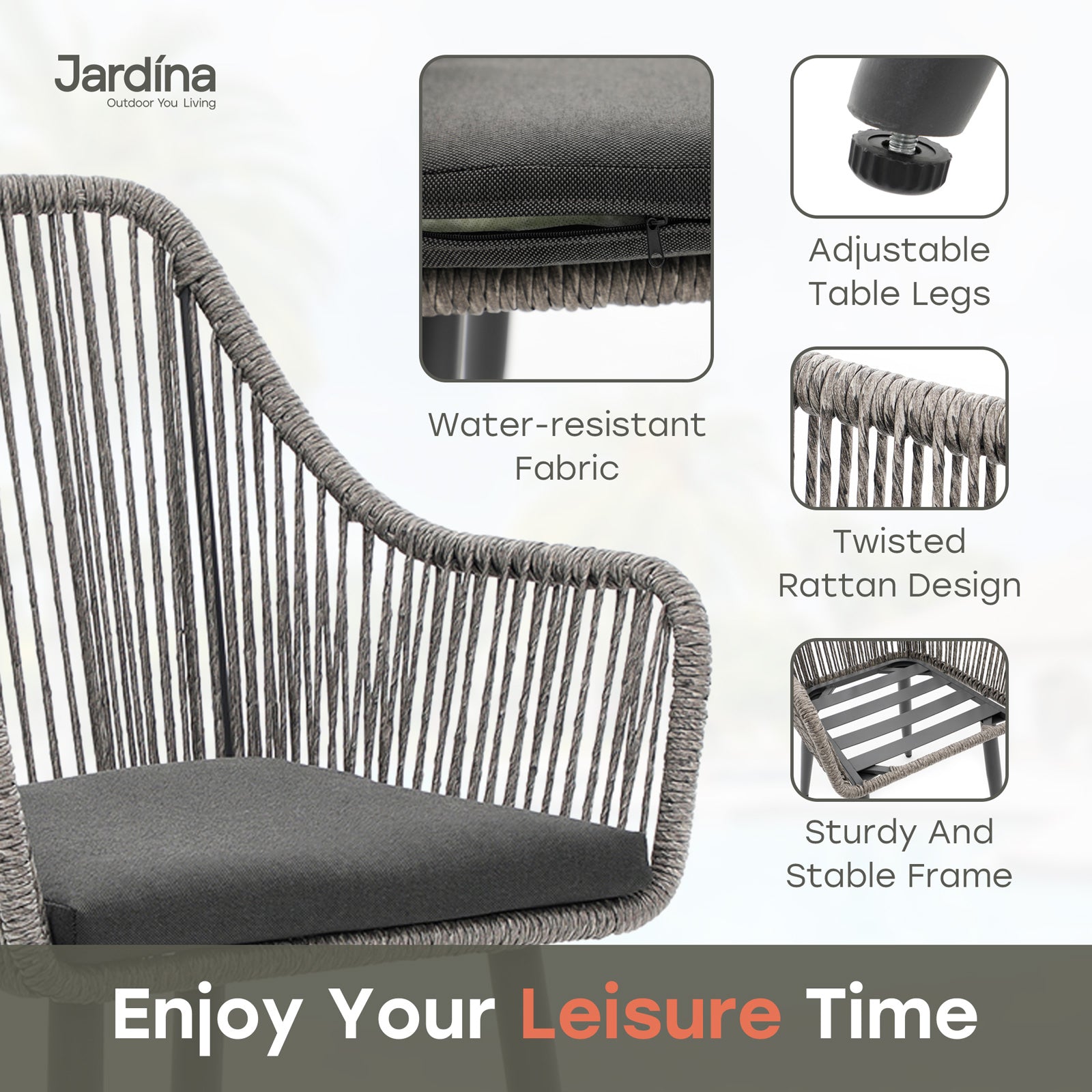 grey modern outdoor chairs with cushions details, grey wicker