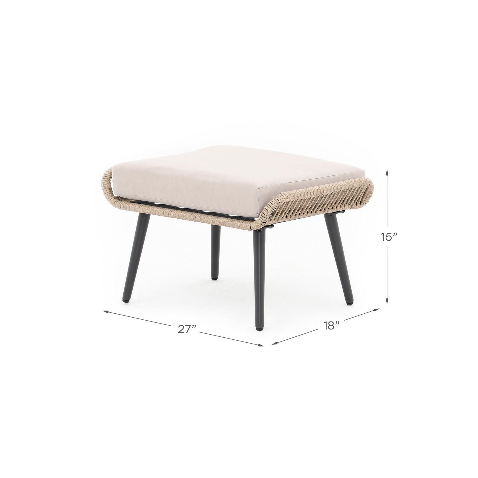 Hallerbos bistro ottoman dimension info - Jardina Furniture#Color_Natural