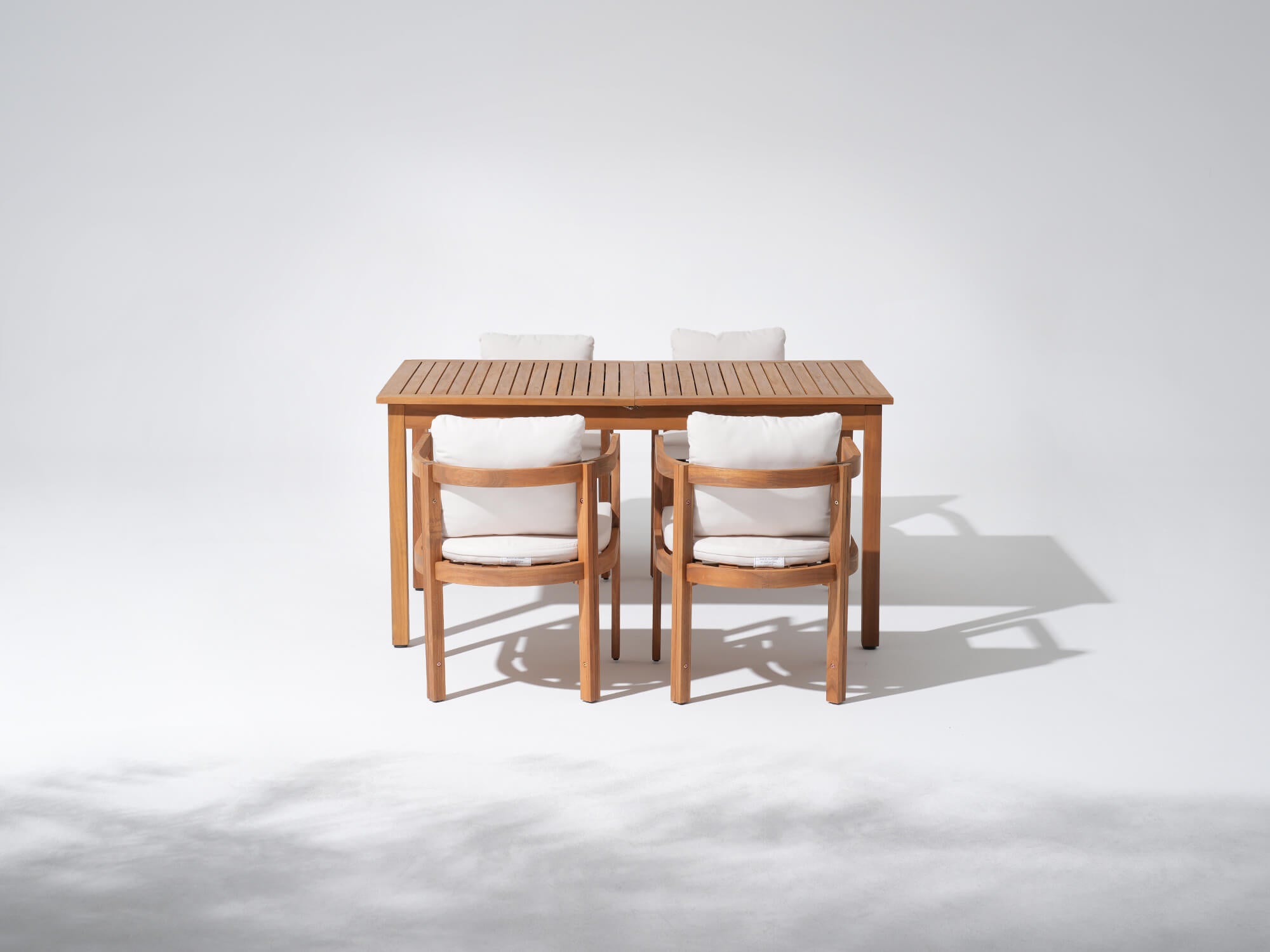 Wooden outdoor table with four chairs - Jardina Modern Premium Patio Outdoor Furniture