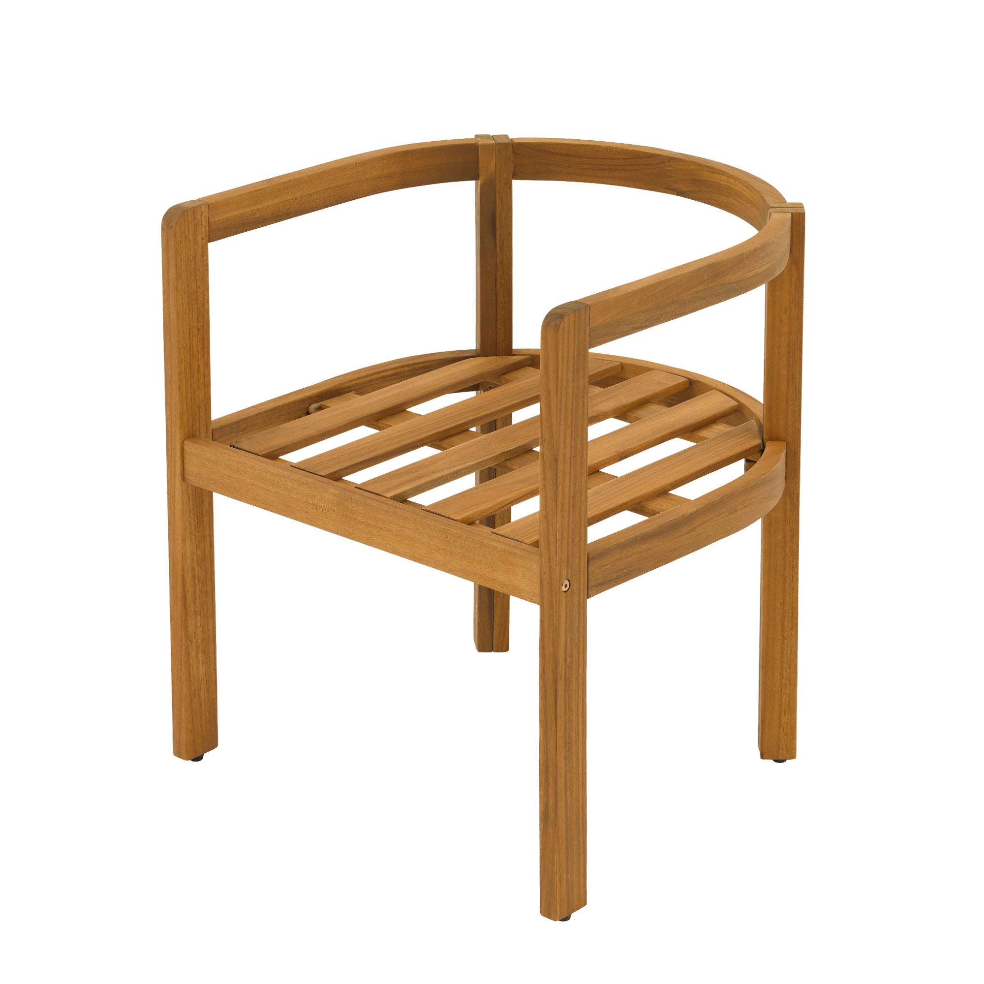 curved dining chairs with wood frame detail- Jardina Modern Premium Patio Outdoor Furniture