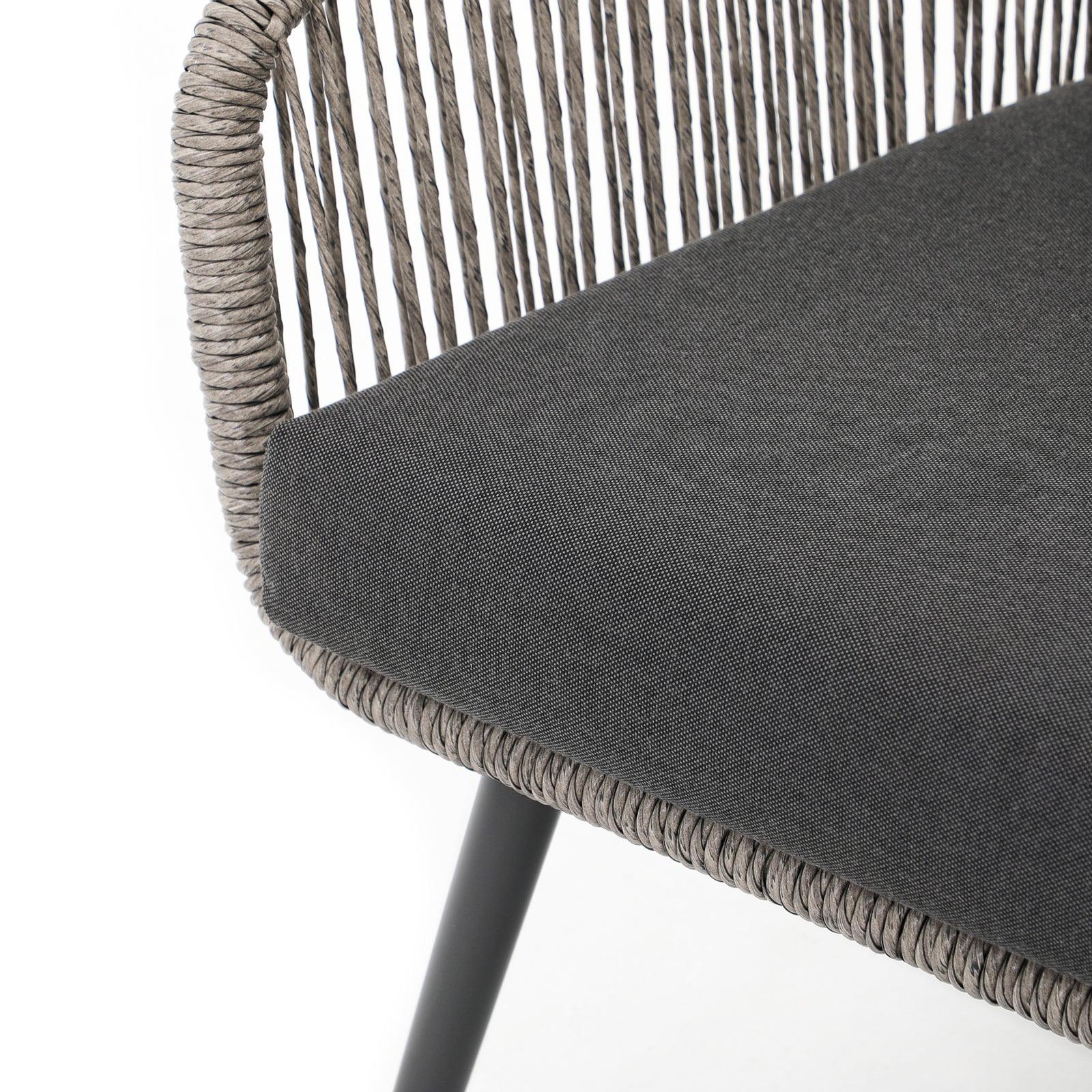 Hallerbos  outdoor lounge chair with steel frame,grey rattan, grey cushion#Color_Grey